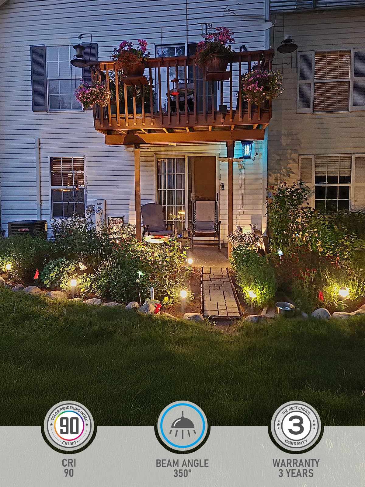 Leonlite 12-Pack Low Voltage Landscape Lights, 3W Waterproof Bollard Lights, Bronze Aluminum, Warm White 3000K, Etl Listed, Model 21093