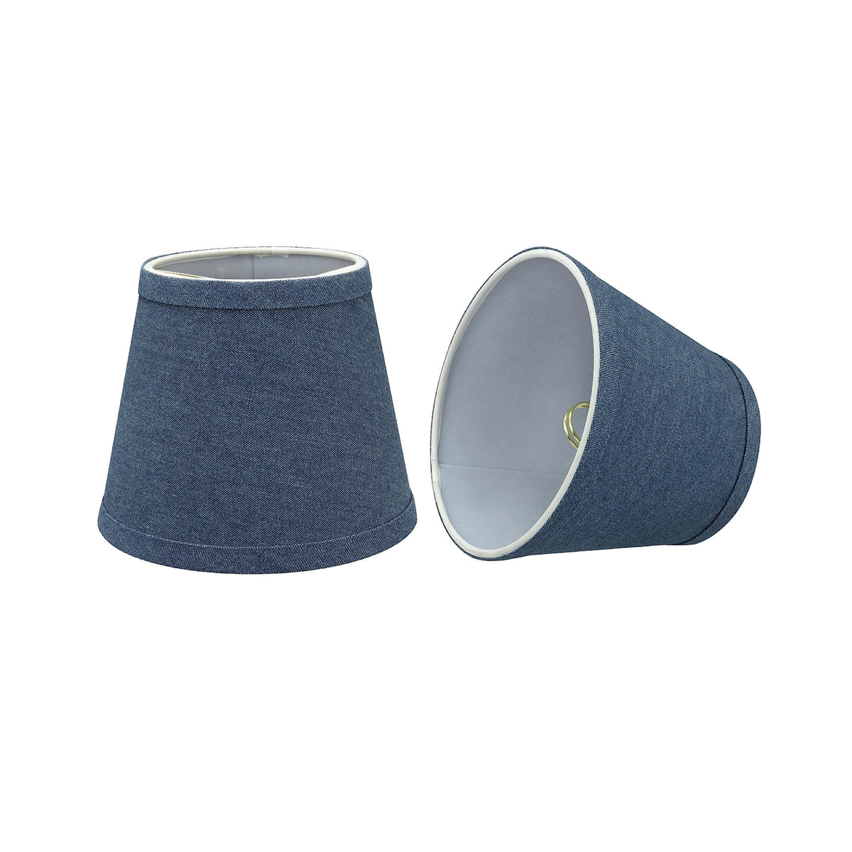 Aspen Creative 32863-2A Small Hardback Empire Shape Chandelier Clip-On Lamp Shade, Washing Blue, 4&quot; Top x 6&quot; Bottom x 5&quot; Slant
