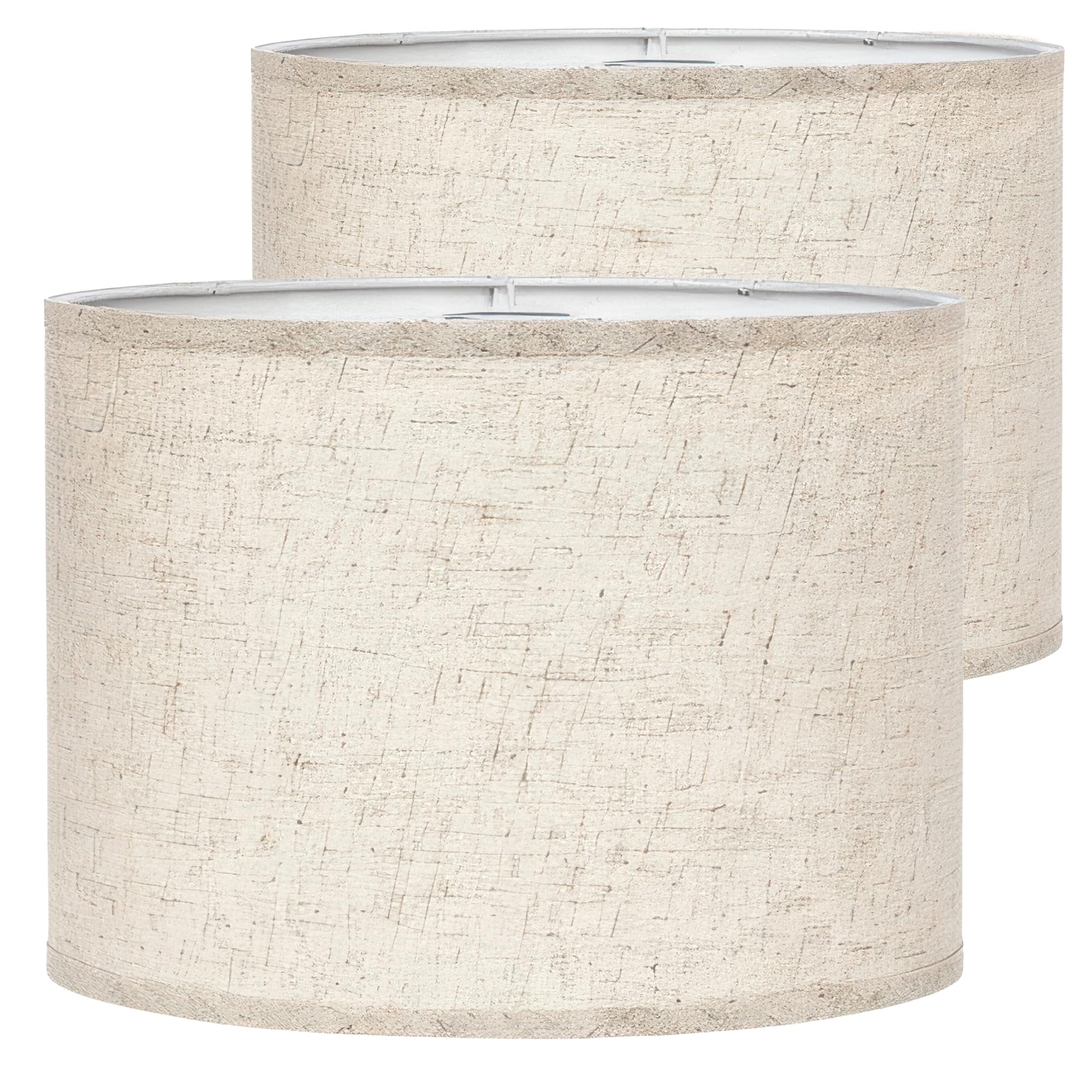 Lamp Shades Set of 2 - ???????? ?????????? Lampshades13 ?????? ?? 13 ???????????? ?? 10 ???????? Fits Harp-Style Bedside & Floor Lamp shades - Easy Assembly (Ships Rolled Flat) (Beige  Large)