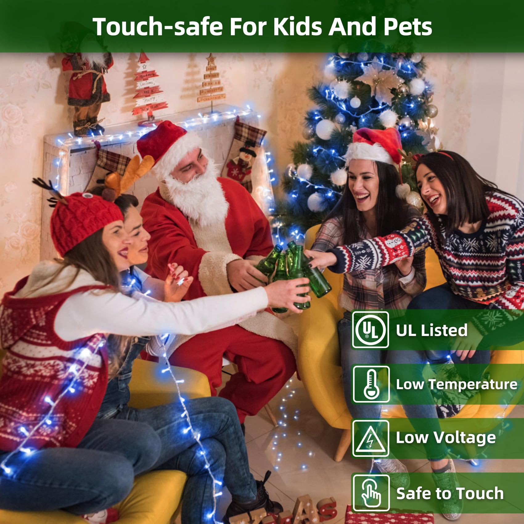 Quhuatu 1500 Led 470Ft Christmas Lights Outdoor 12 Lighting Modes Christmas String Lights With Timer  Dimmable Blueled Stringlightswaterproof For Yard Tree Wedding Party Holiday Decor Blue