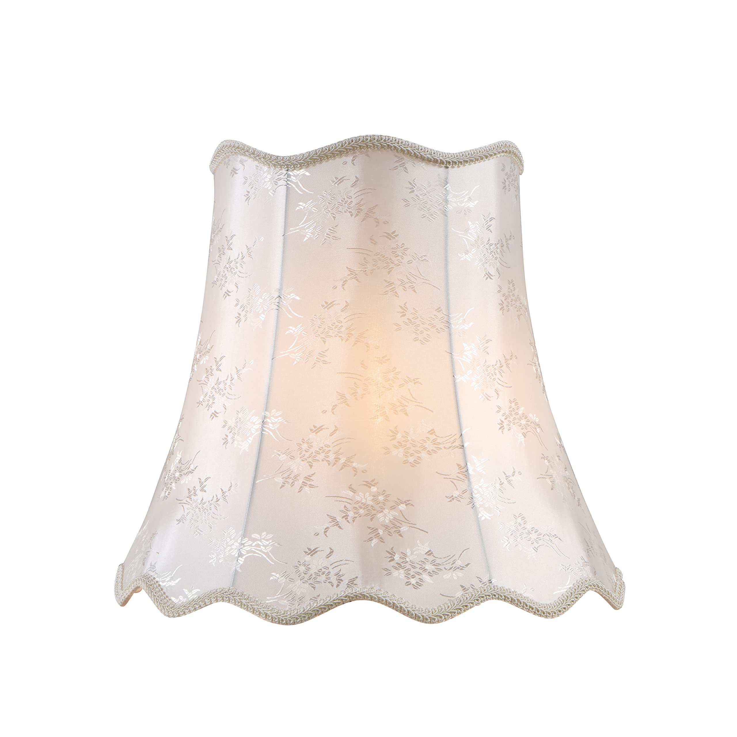 Aspen Creative 34068, Handsewn Pagoda Beige Spider Shade, Jacquard Textured Fabric, 10&quot; Top X 16&quot; Bottom X 15&quot; Slant