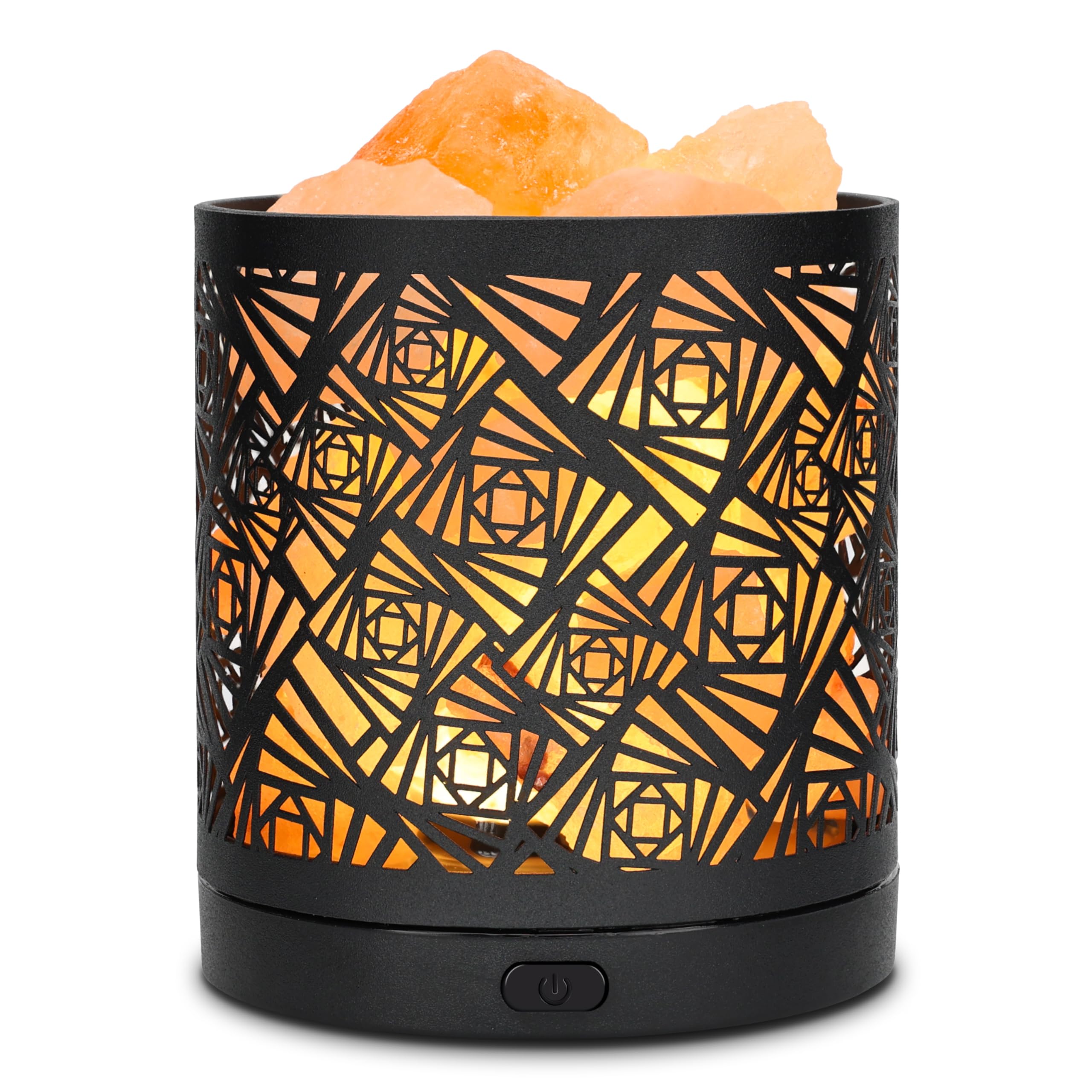 SUNYA Himalayan Salt Lamp - Metal Basket with 5 LED Bulbs, USB Power Cable, Color: Labyrinth, Model: YETI-7