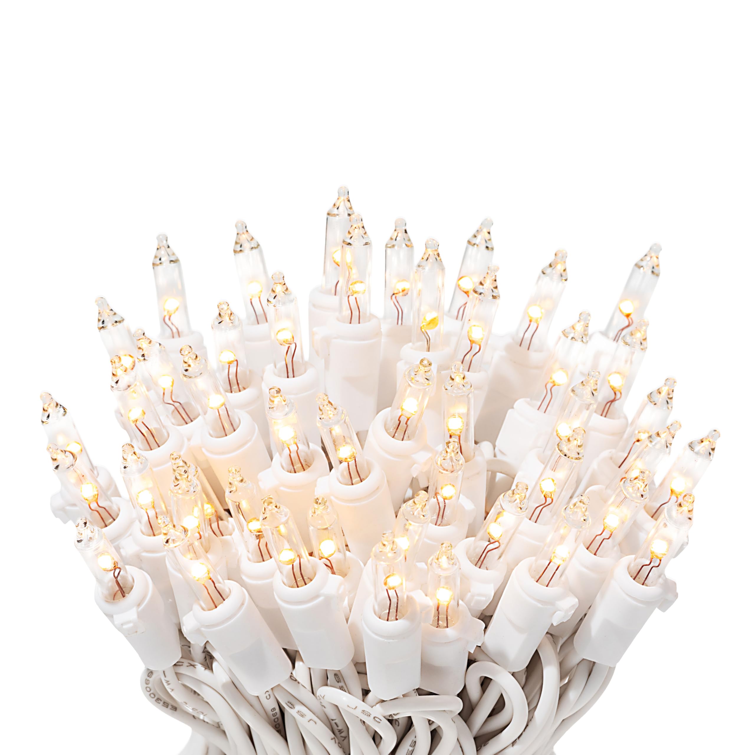 612 Vermont 100 LED Clear Christmas Lights on White Wire, UL Approved, Indoor and Outdoor Use, 24.75 Foot of Lighted Length, 25.
