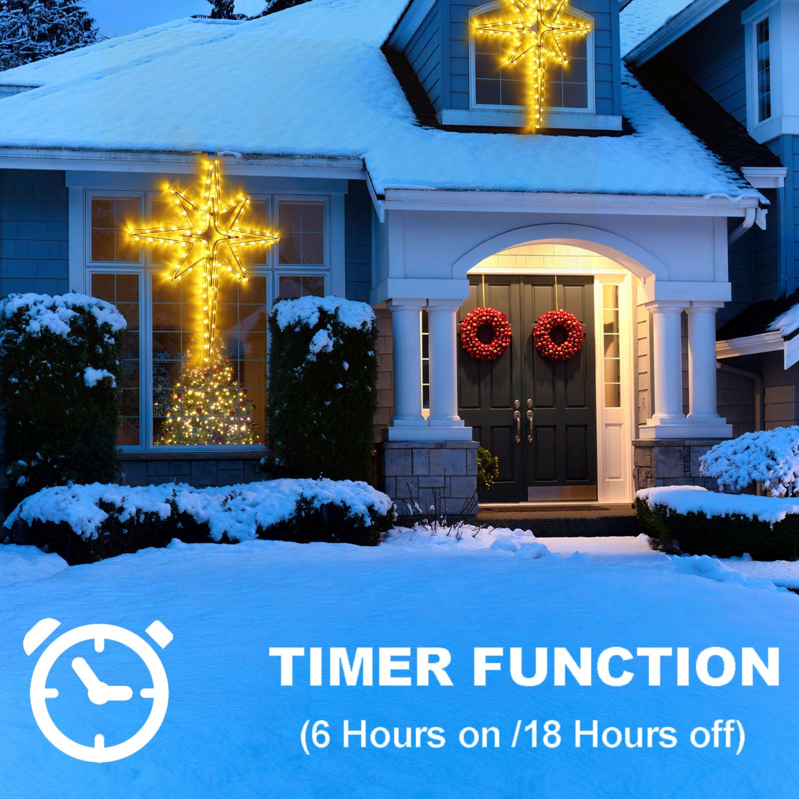 22'' Bethlehem Star Outdoor Christmas Lights 90 Leds Christmas Tree Lights Hanging Lights Mains Powered Polaris Christmas Decora