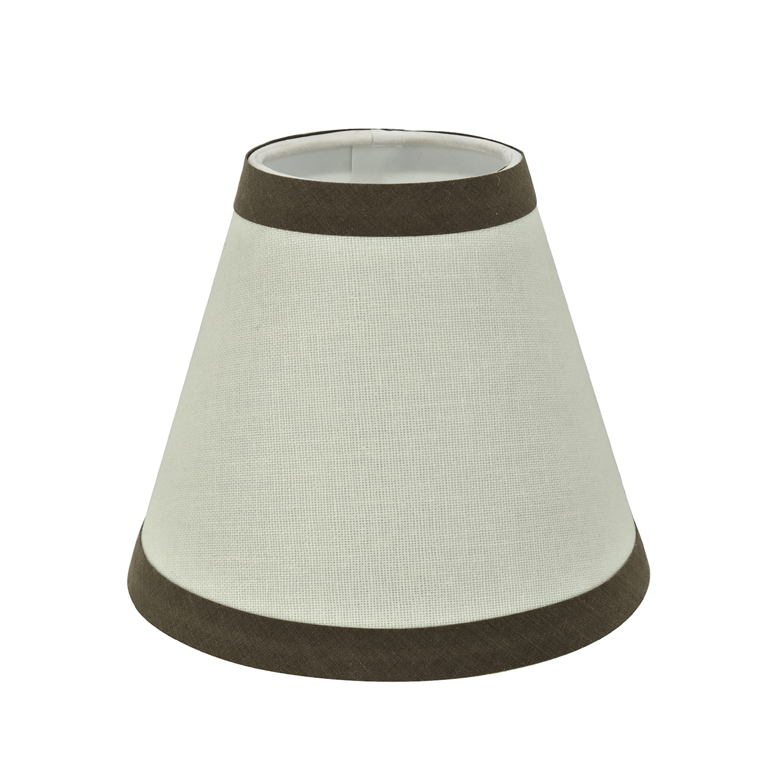 Aspen Creative 32043-2A Small Hardback Empire Shape Chandelier Clip-On Lamp Shade Set (2 Pack), Transitional Design In Off-White, 6&quot; Bottom Width (3&quot; X 6&quot; X 5&quot;)