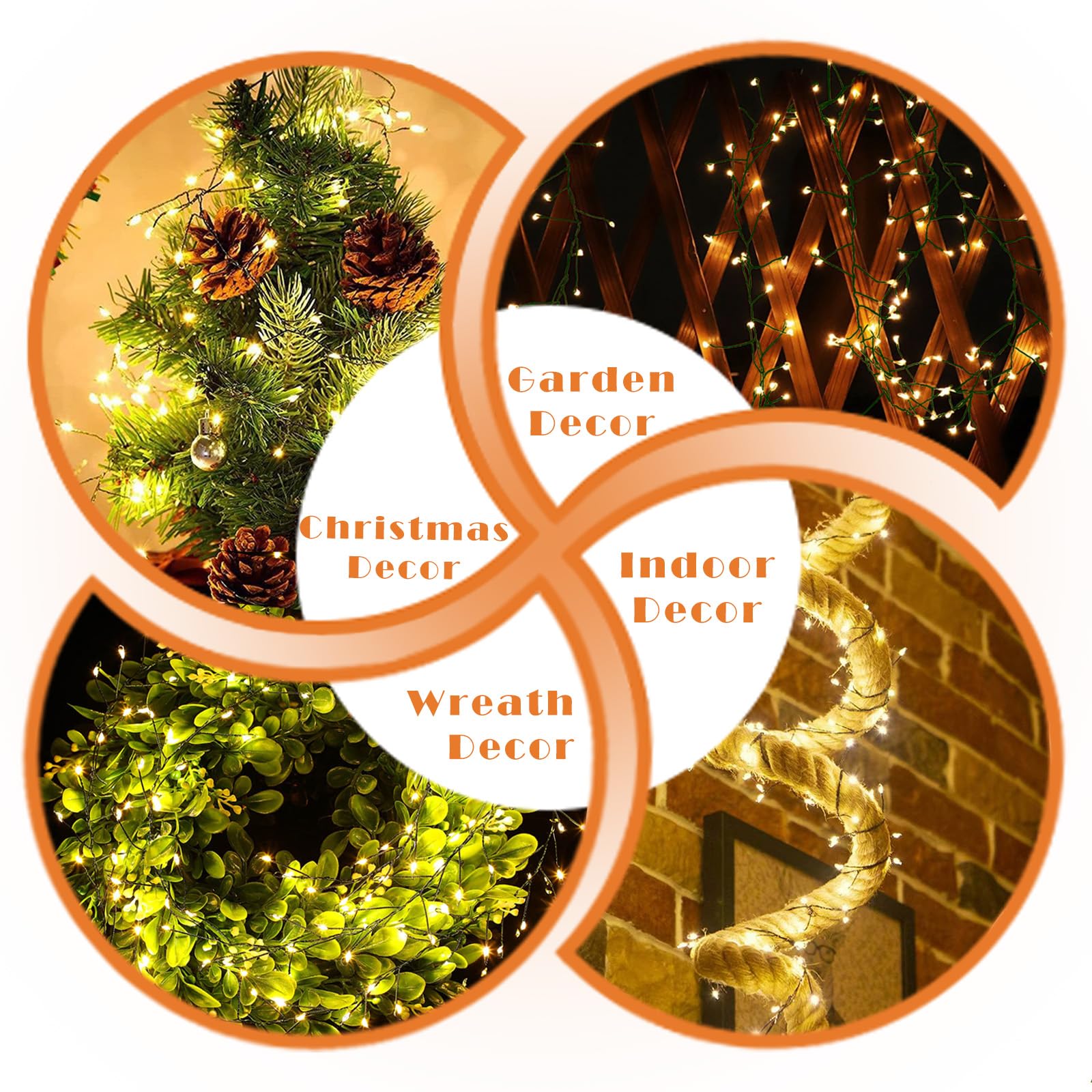 Iticdecor Solar Powered String Lights Outdoor 9.8Ft 120 Led Waterproof Firecracker Fairy Lights With 8 Modes Green Copper Wire F