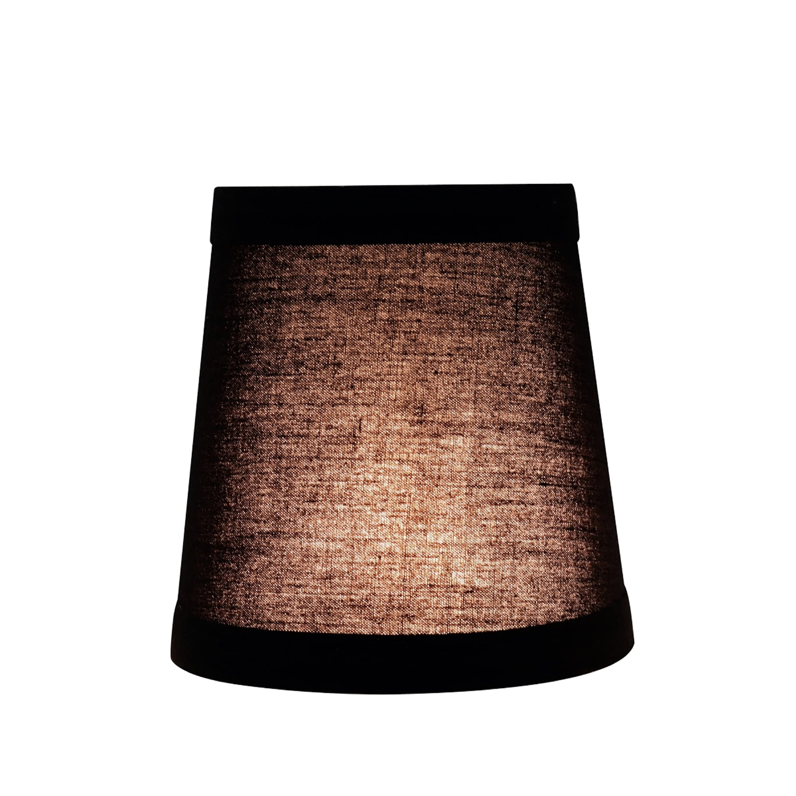 Aspen Creative 32046-6B, Empire Clip-On Chandelier Lamp Shade, Black, 3&quot; Top X 4&quot; Bottom X 4&quot; Slant Height, Set Of 6