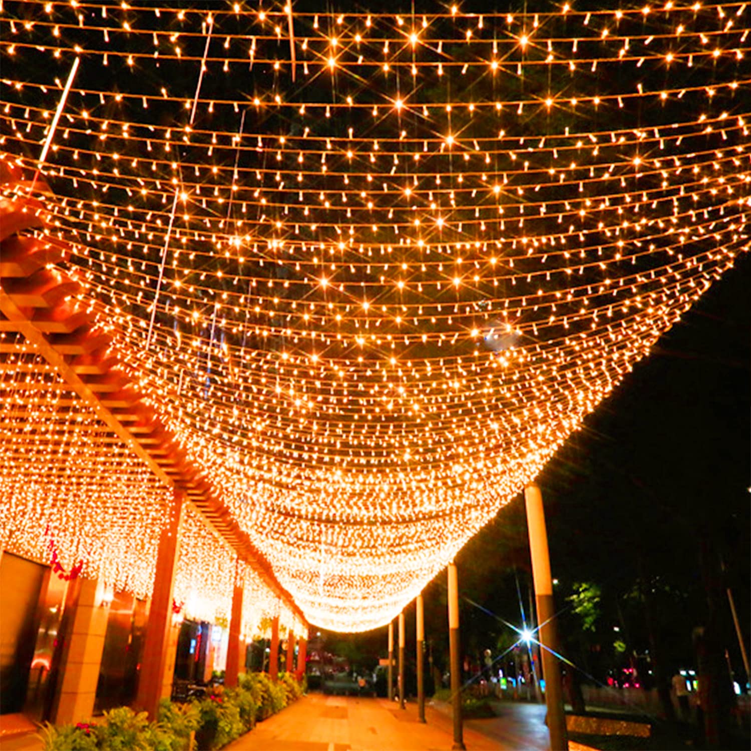 Koxly String Lights, Battery Operated, Waterproof, 8 Modes, 2 Pack, Orange, 36 ft for Indoor Outdoor Decorations