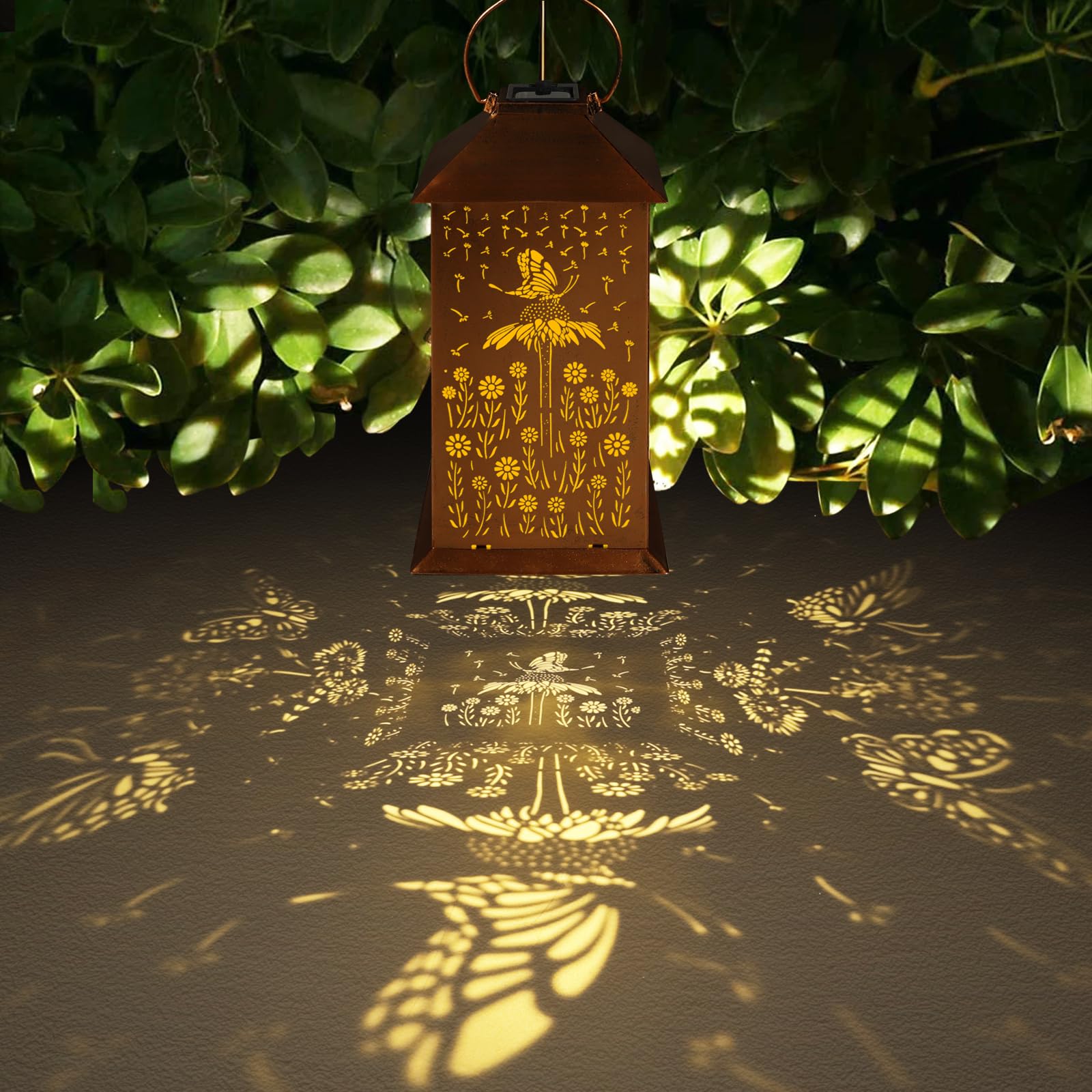 Butterfly Solar Lantern Outdoor Waterproof Hanging Christmas Lights Butterfly Dandelions Garden Decor Birthdays Gifts For Women