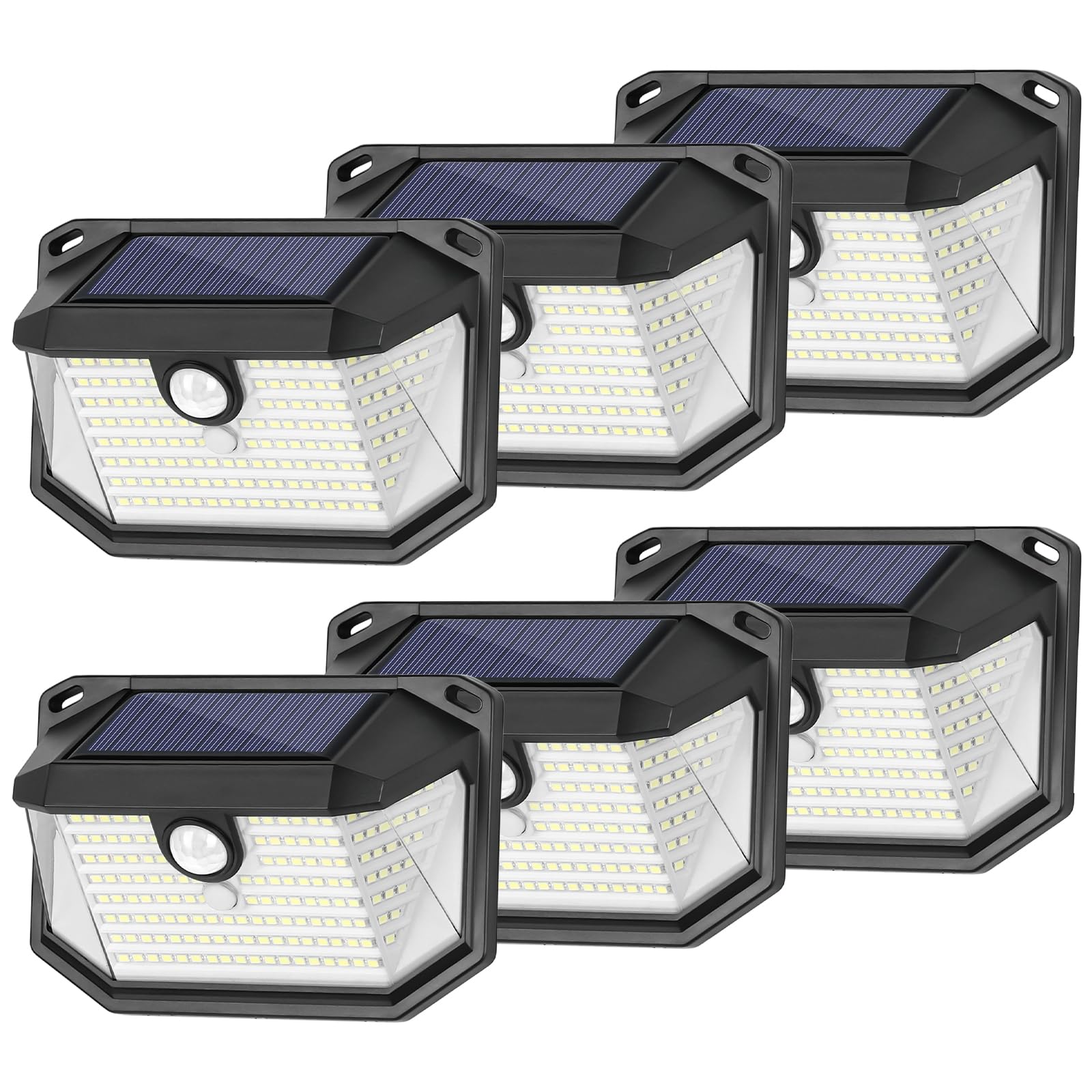6-Pack Solar Wall Lights Outdoor with 3 Modes & Reflector, Waterproof Bright 178 LEDs Motion Sensor Security Lights, Solar Power