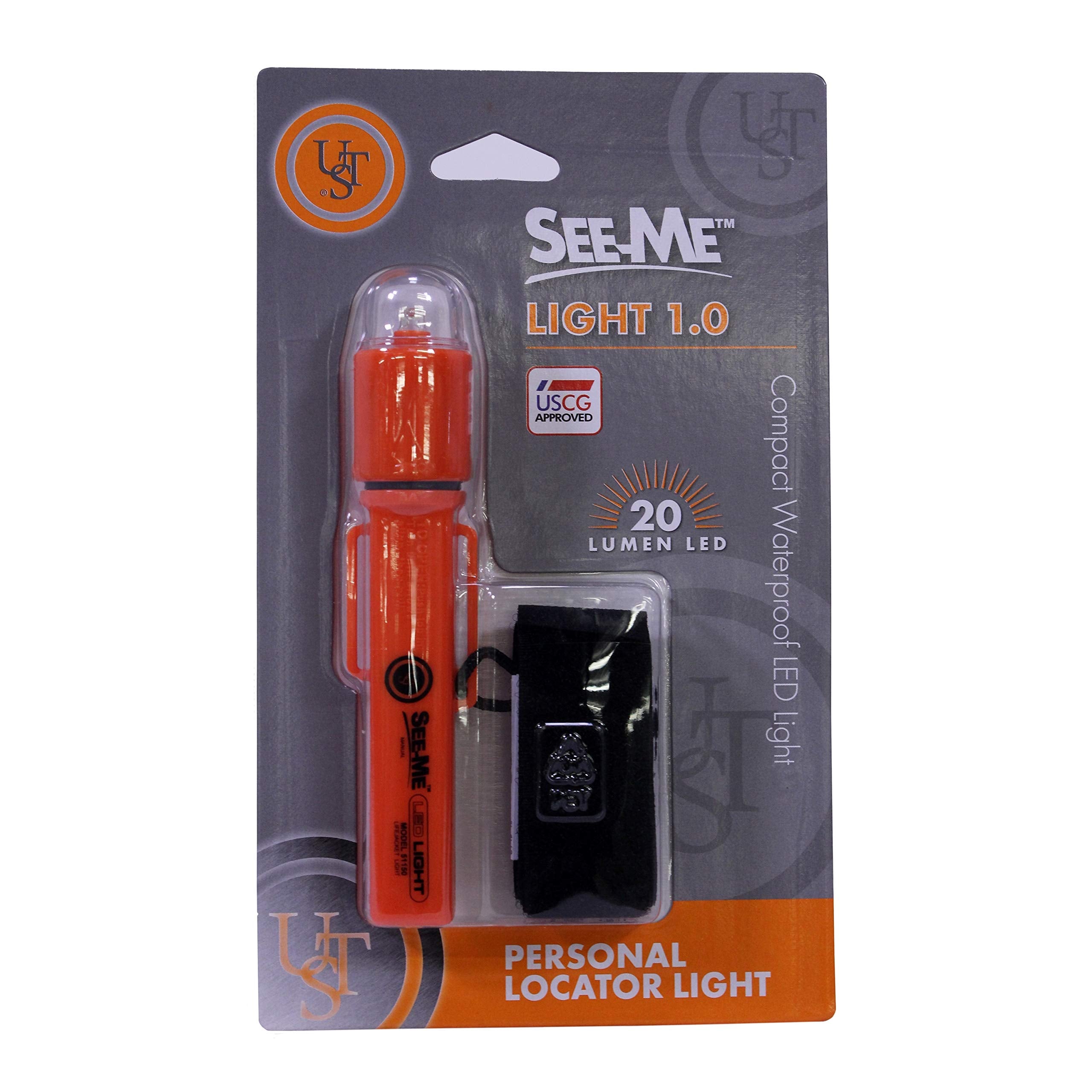 Ust See-Me 1.0 Waterproof Led Light, 20 Lumen, Emergency & Outdoor Use, Orange, One Size