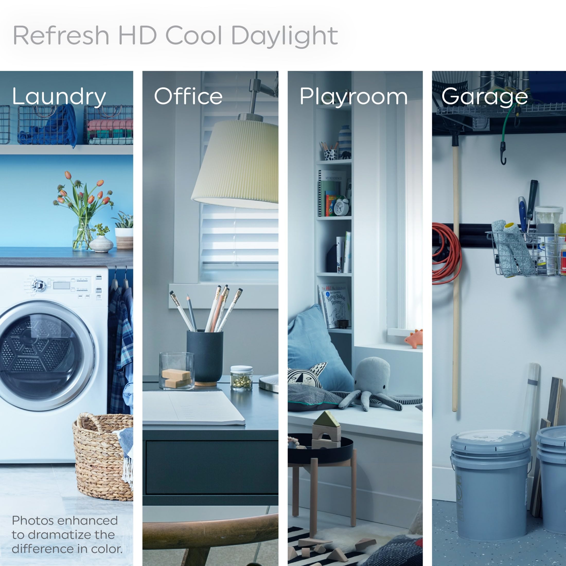 Ge Refresh Led Light Bulbs, 60 Watt, Daylight, A19 (4 Pack)