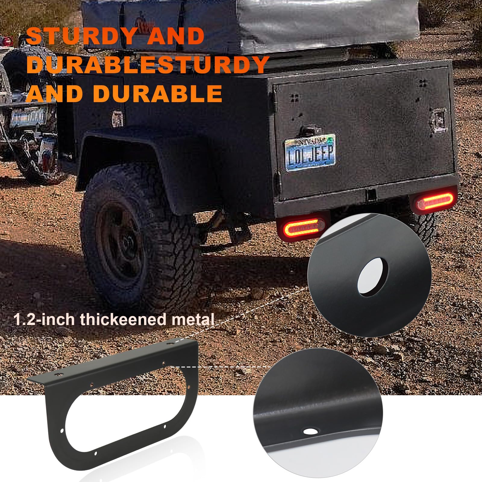 Agrieyes Trailer Lights With Bracket, Oval Led Trailer Lights With Sequential Turn Signal, Tail, Brake, Reverse, Submersible Boat Trailer Light Kit For Trucks, Tractor, Utility Trailer, Rv, Caravan
