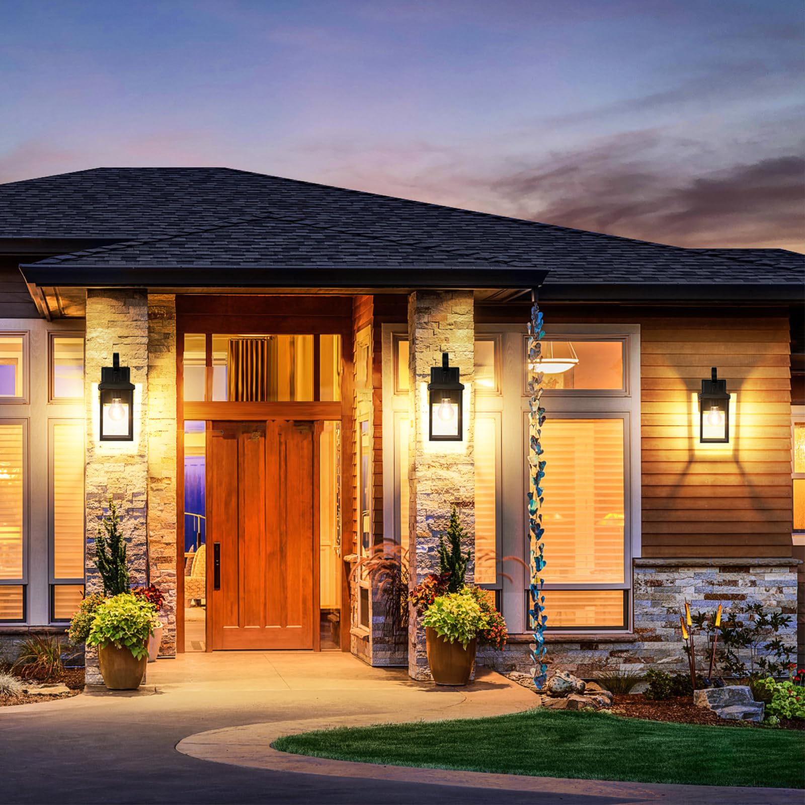 Beslowe 2-Pack Outdoor Wall Light Fixtures, Exterior Lighting Fixtures Wall Mount, Waterproof Porch Lights Outdoor Wall Sconces