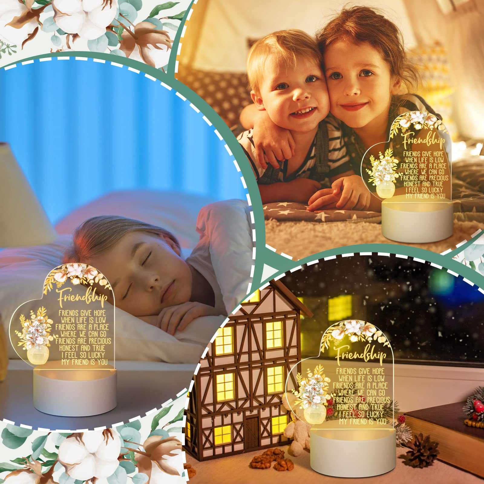 Jetec Friend Gifts For Women Friends Christian Birthday Religious Gift Night Light Inspirational Led Light For Birthday Holiday Lamp To My Bestie Gifts Table Decor (Cotton)