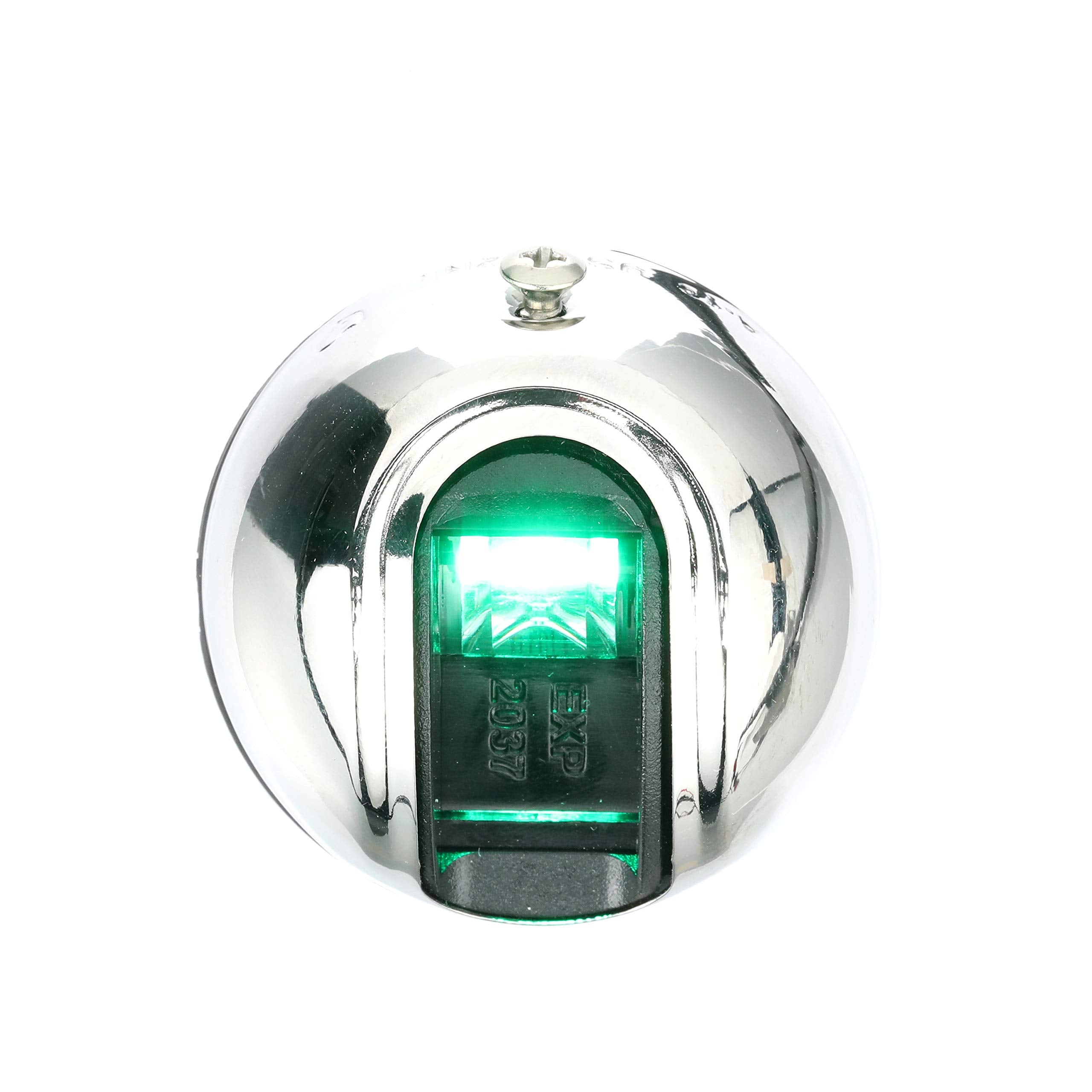 Attwood Nv4012Ssg-7 Lightarmor 2-Mile Vertical Surface Mount Navigation Light, Green Led Lighting, Eliptical Stainless Housing