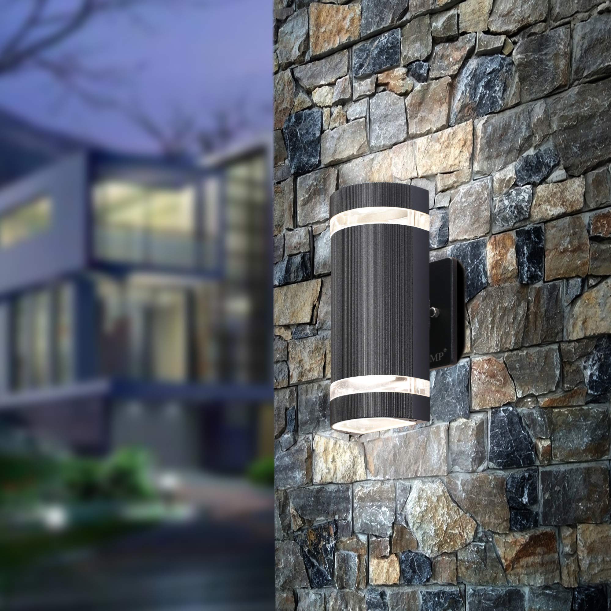 LMP LED Semi Cylinder Outdoor Wall Light, 5W 3000K, Black Aluminum, ETL Certified, 1 Pack