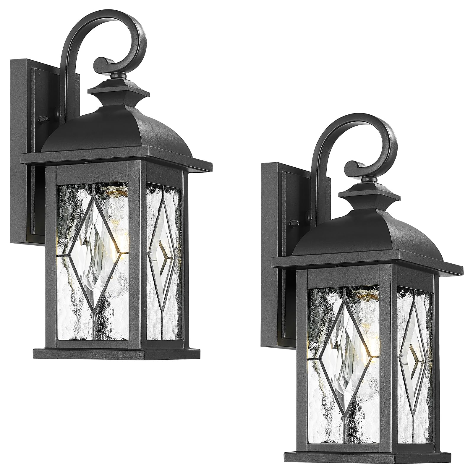NAXTTII Outdoor Lights for House 15 Inch Outdoor Wall Sconce Matte Black Finish Outdoor Porch Light for Front Door Garage 2 Pack E26 Socket
