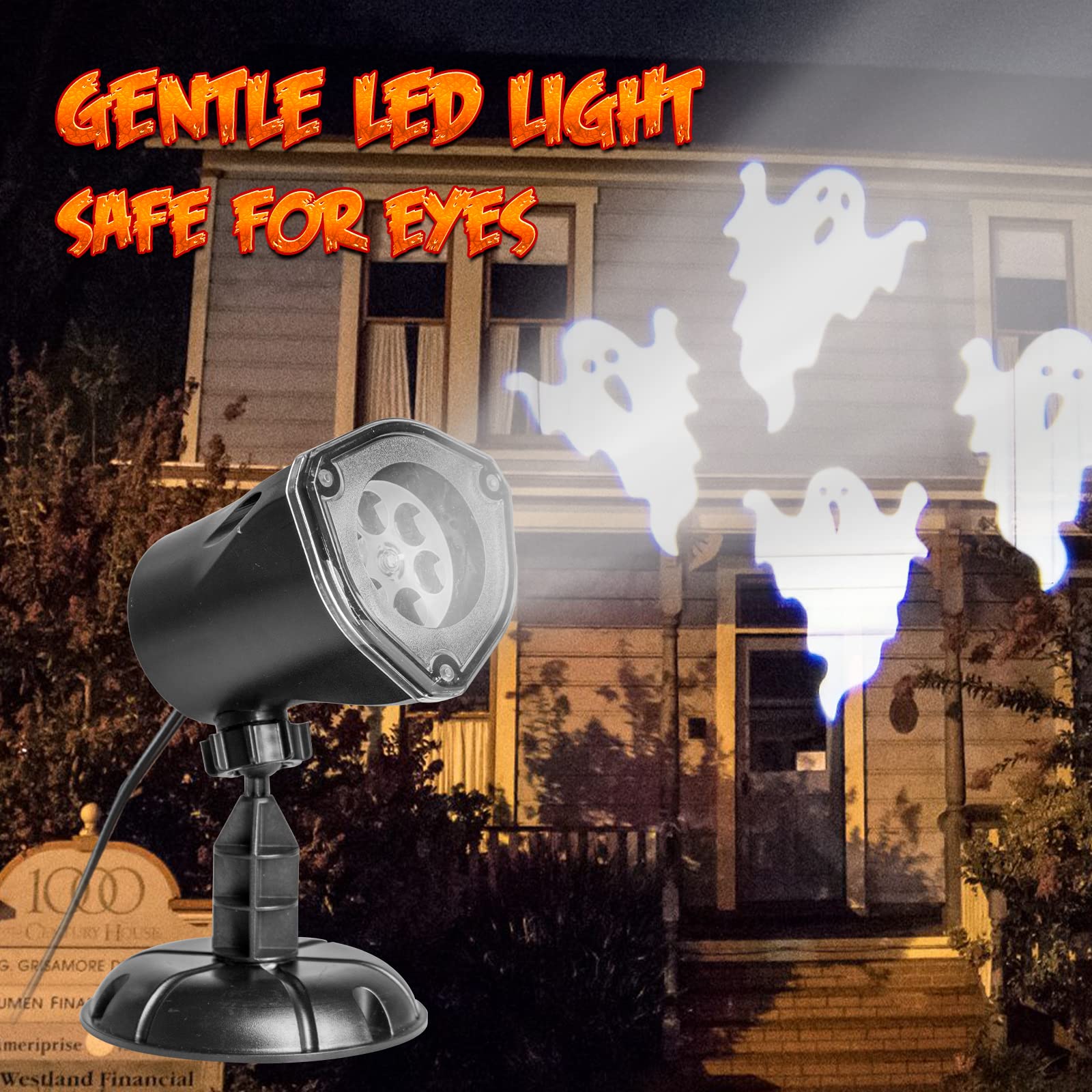 PEIDUO Halloween Projector Lights, Rotating Ghost Projector Halloween, Waterproof Outdoor Halloween Projector, Landscape, Yard,