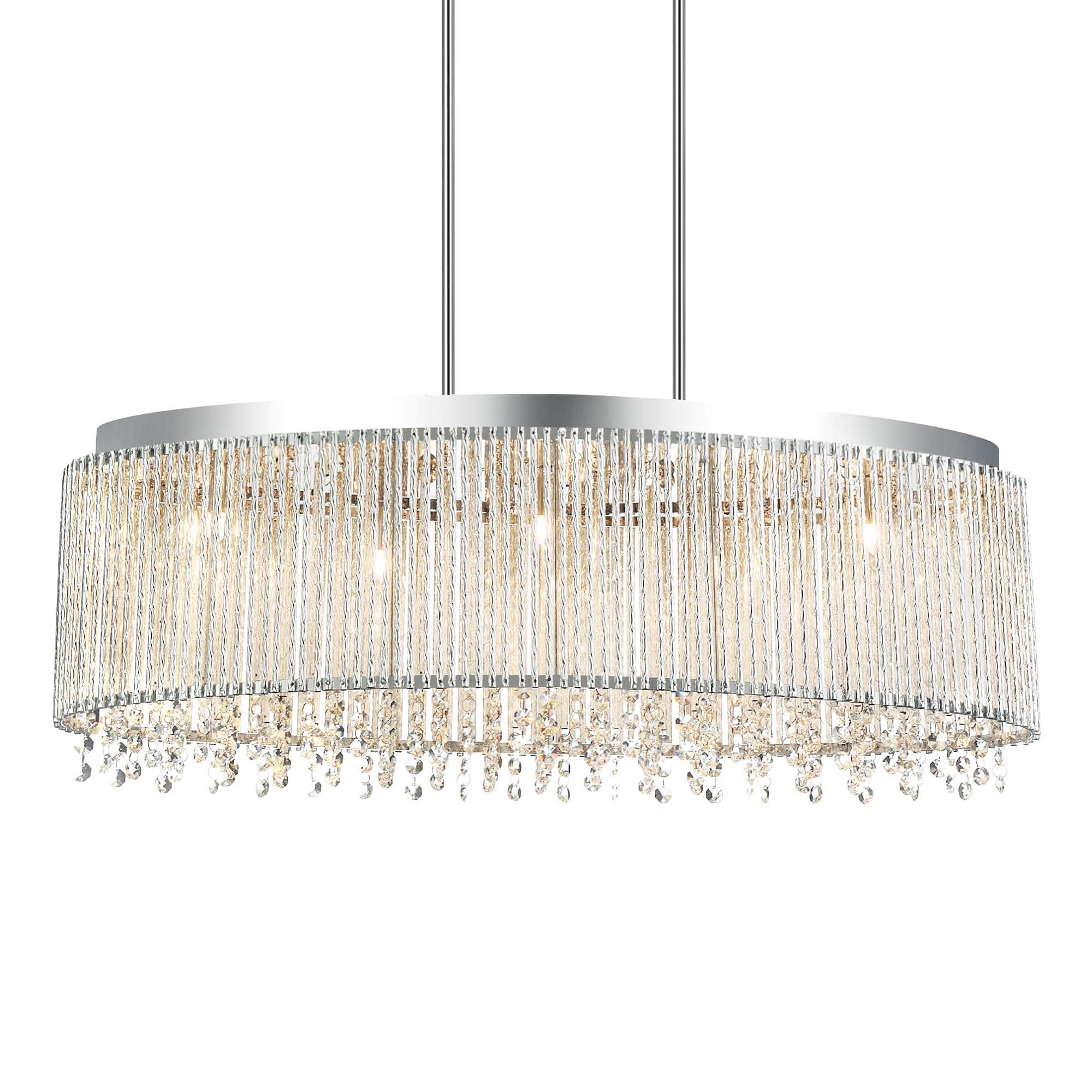 CWI Lighting Claire 5 Light Drum Shade Chandelier with Chrome Finish Fom