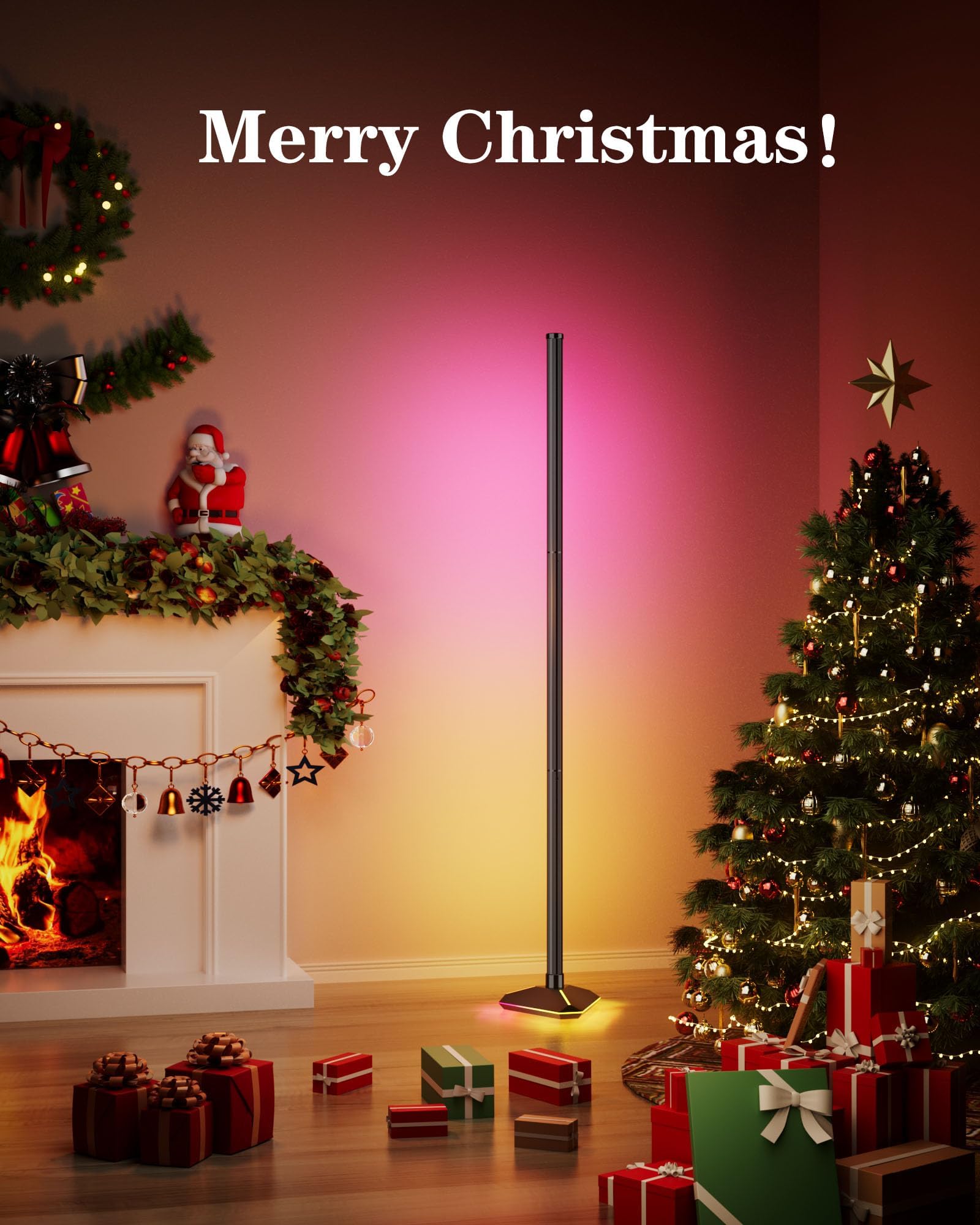 YIKBIK 2PCS RGB+IC LED Floor Lamp, 50" Smart Color Changing Light, Aluminum Base, Music Sync, Modern Design for Bedroom & Living Room