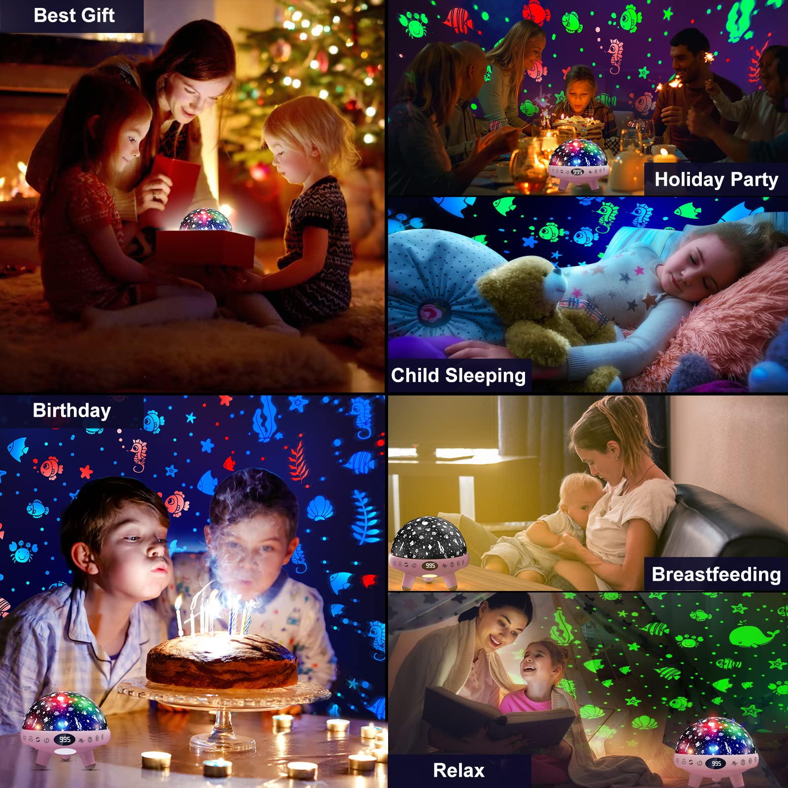 Night Light Projector For Kids Baby Night Light And Sound Machine For Kids Room,Built-In 29 Soothing Sounds For Baby Sleeping.Ki