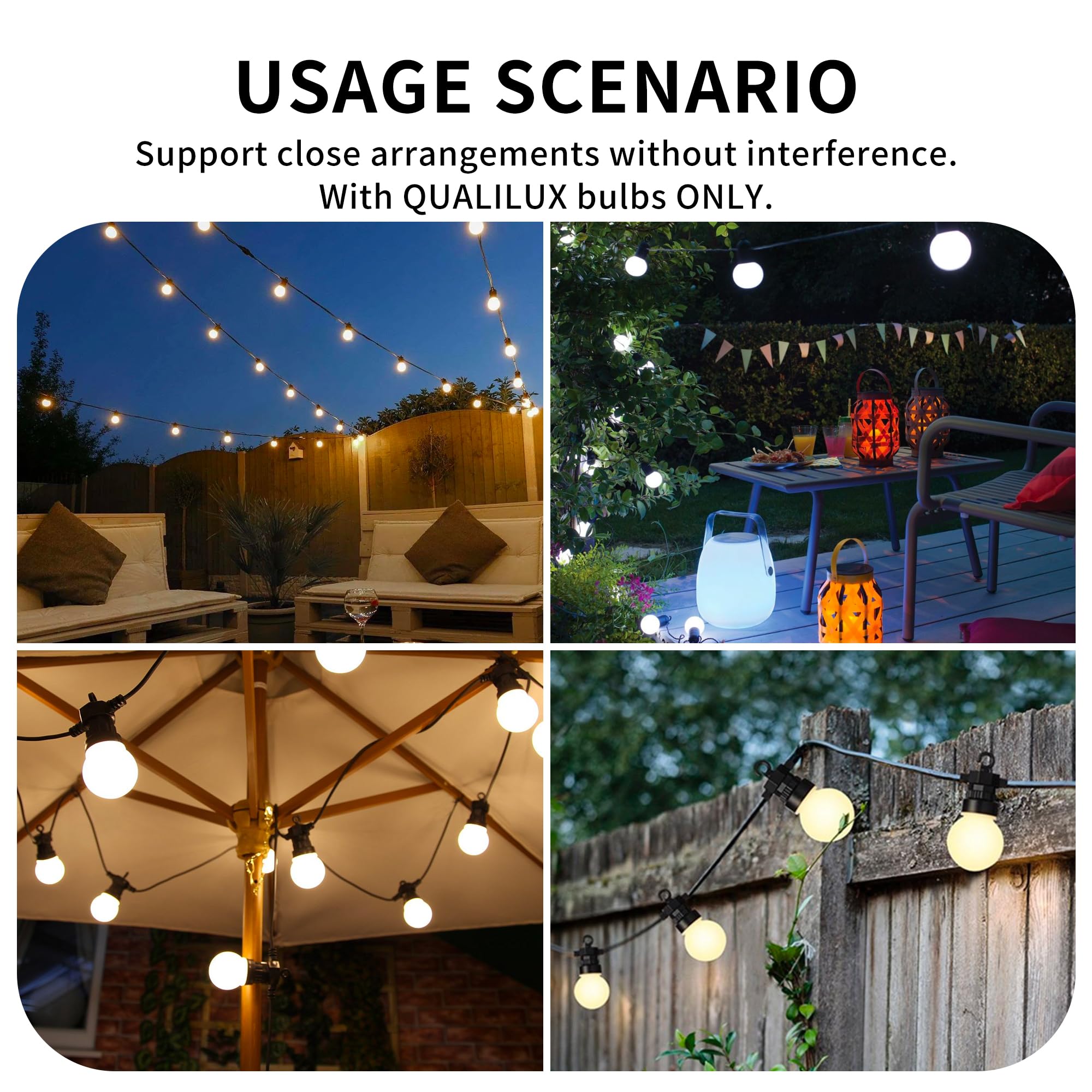 Qualilux A15 Dusk to Dawn LED Bulbs, 5W=40W, Daylight 5000K, Auto On/Off, E26 Base, 4-Pack, Aluminum