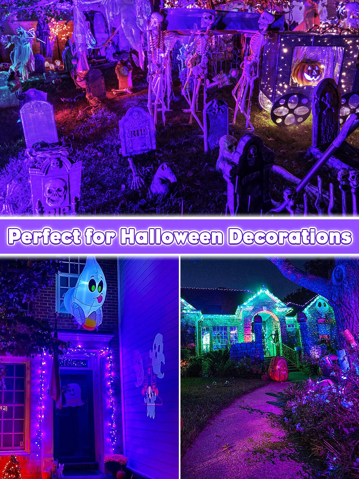 Aodiyipei Halloween Black Light Outdoor Spotlight, 12W Purple Led Spotlights Blacklight, Waterproof Spot Landscape Lights With Us Plug For Glow Party, Poster, Bar, Yard, Garden Gyms Decor (1Pack)