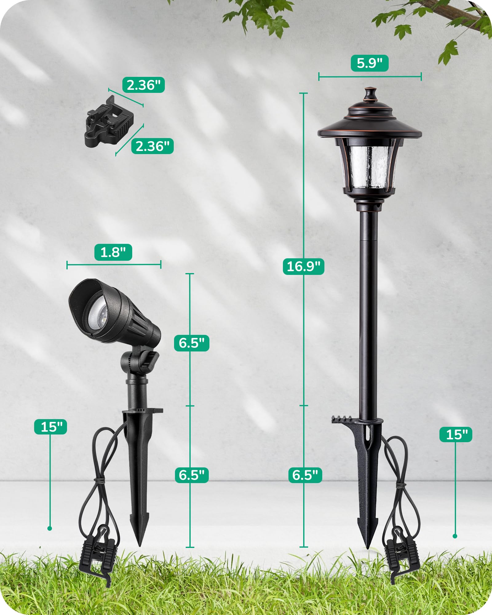 Edishine Low Voltage Landscape Lights Kit  3W 120Lm Led Pathway Lights & 3.2W 240Lm Spotlights  Seed Glass  12V Outdoor Landscape Lighting With Connectors  Aluminum Landscape Light For Garden Yard