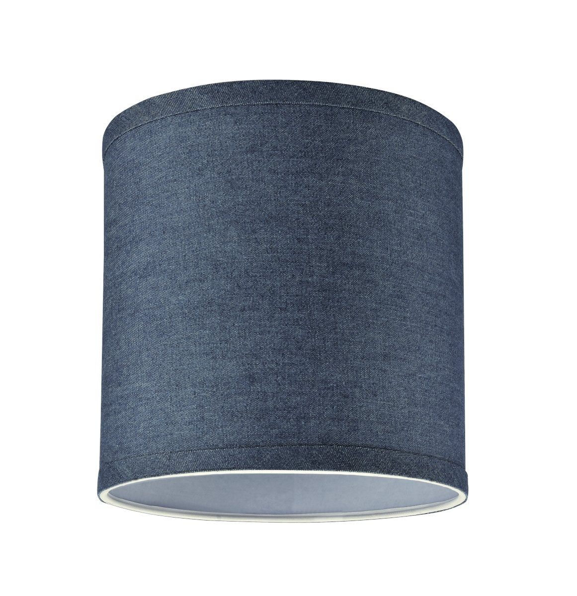 Aspen Creative Drum Lamp Shade, Denim Fabric, 8in Wide, Washing Blue, Model 31056A