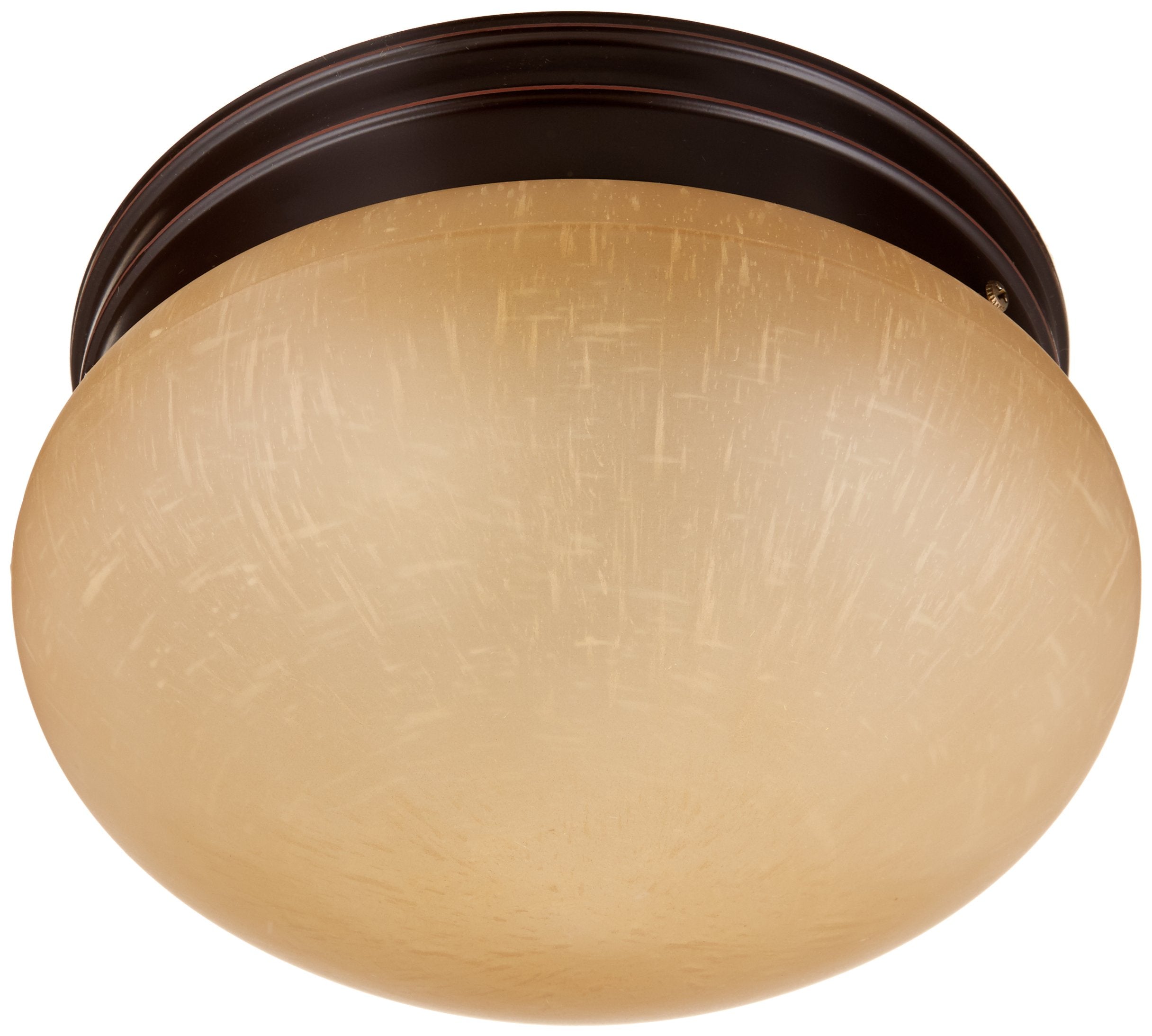 Nuvo Lighting 60/2644 Two Light Medium Mushroom Flush Mount Ceiling Fixture with Champagne Linen Glass Shade