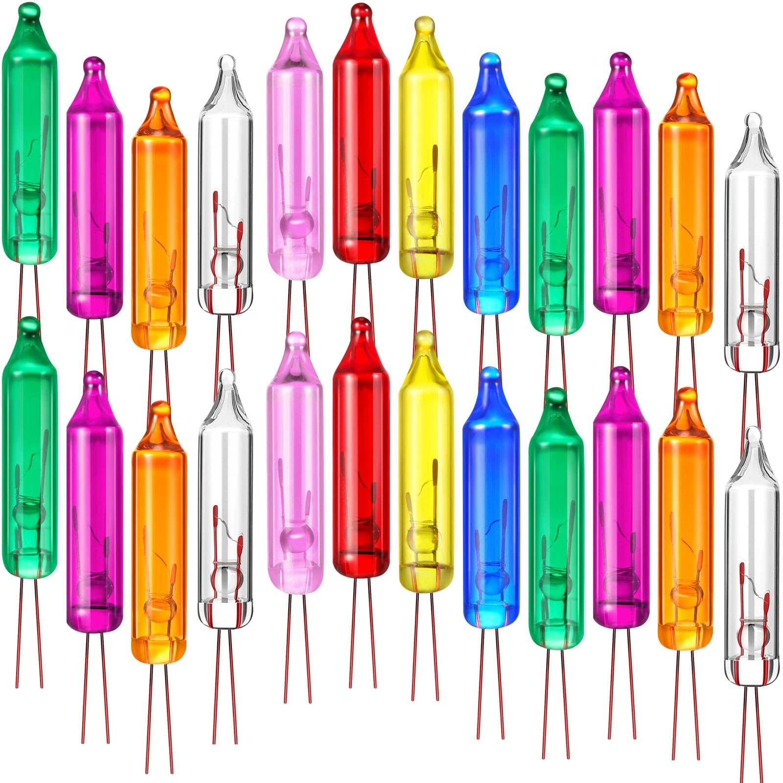 100 Count 2.5V Christmas 50/100/150/200 Count Mini Incandescent Wire String Lights Replacement Bulbs Indoor Outdoor Christmas Lights Decorations for Xmas Tree (Colorful)