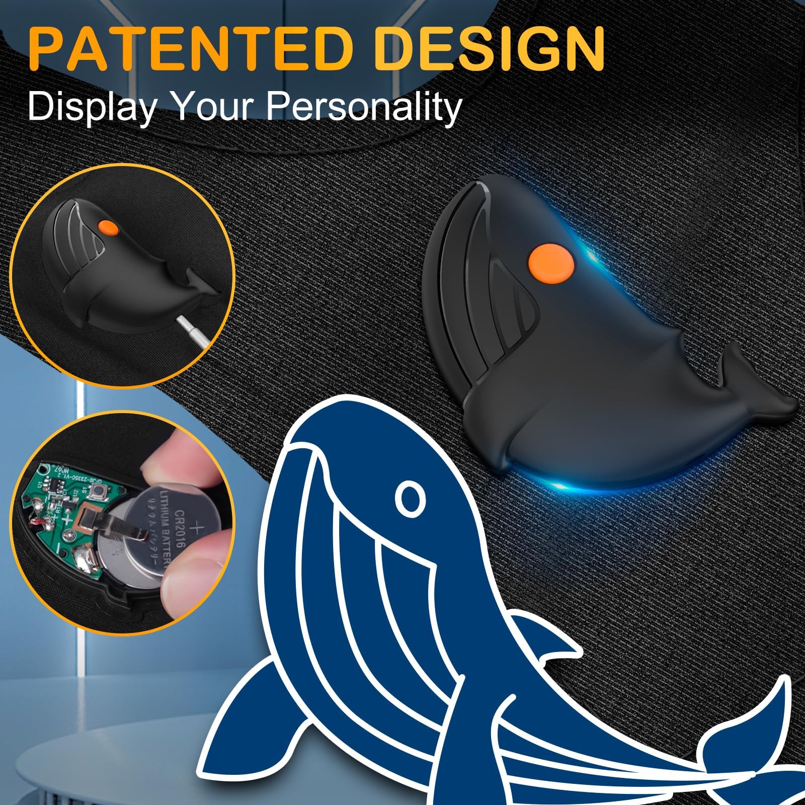 PARIGO LED Flashlight Gloves, Black and Orange, Spandex, Model DCH-VN01, Perfect for Fishing, Camping, and Car Repairs, Great Gift for Men