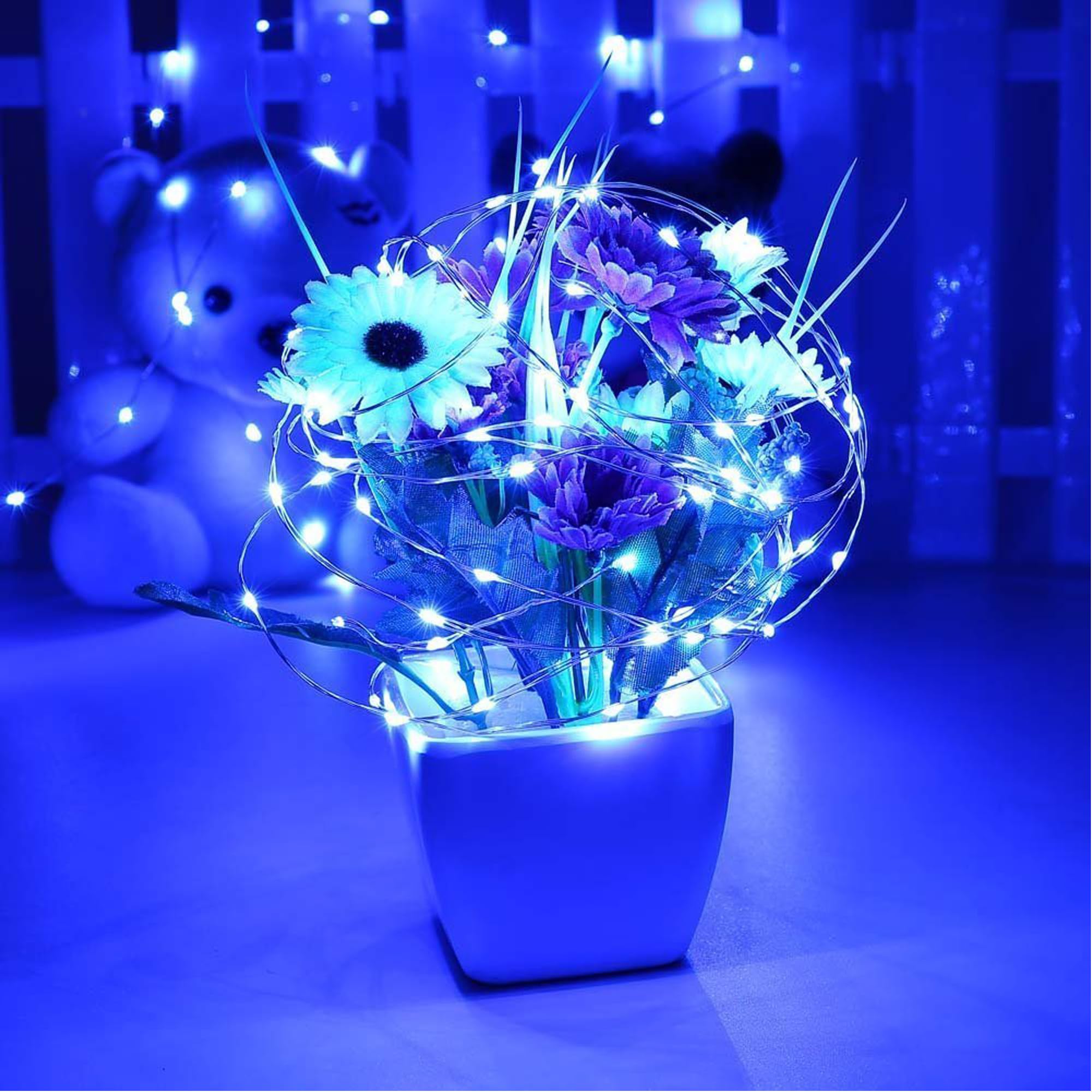 Joomer 32FT 100 LED Battery Operated String Lights, Blue, 2PACK, Twinkle Fairy Lights with Timer for Home, Garden, Party Decor