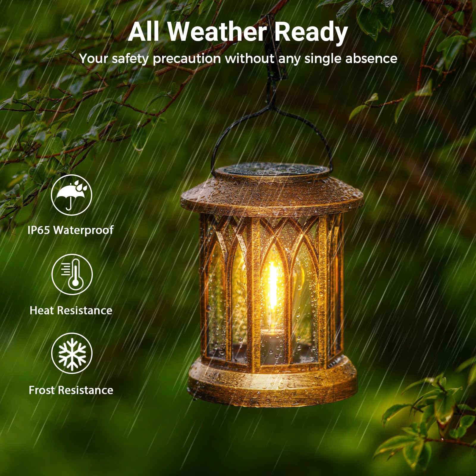 Wdtpro Solar Lanterns Outdoor Lights, 2 Pack Bright Solar Lanterns Outdoor Waterproof With Clip Patio Decor, Hanging Solar Light