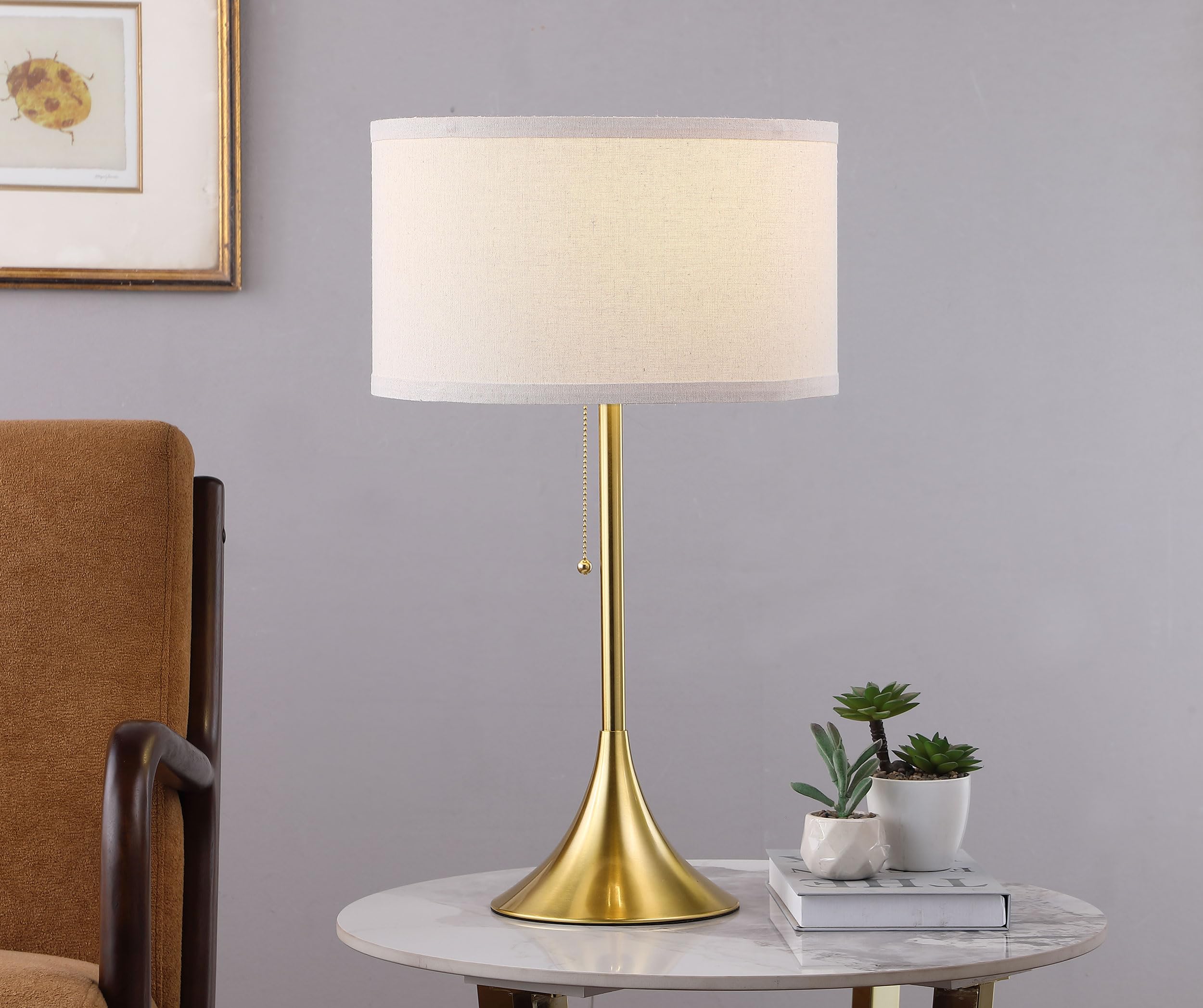 Coaster Home Furnishings Elmira 24-Inch Drum Shade Metal Table Lamp Gold