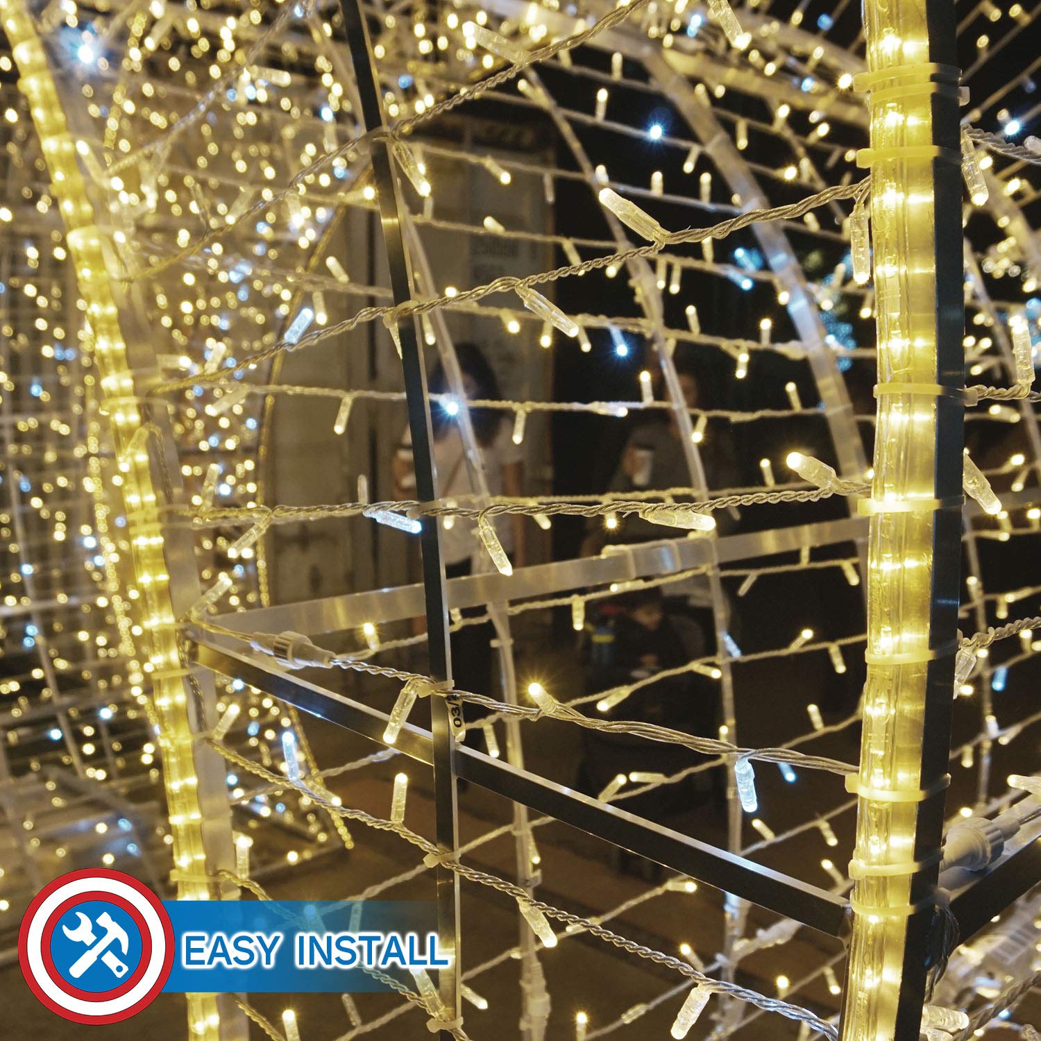 Russell Decor 200Ft/60M Led Rope Lights Lamps Kit Indoor Outdoor Decorative Lighting For Party Wedding Trees Backyard Patio Deck Bright Flexible String Tube Lights Waterproof- Warm White