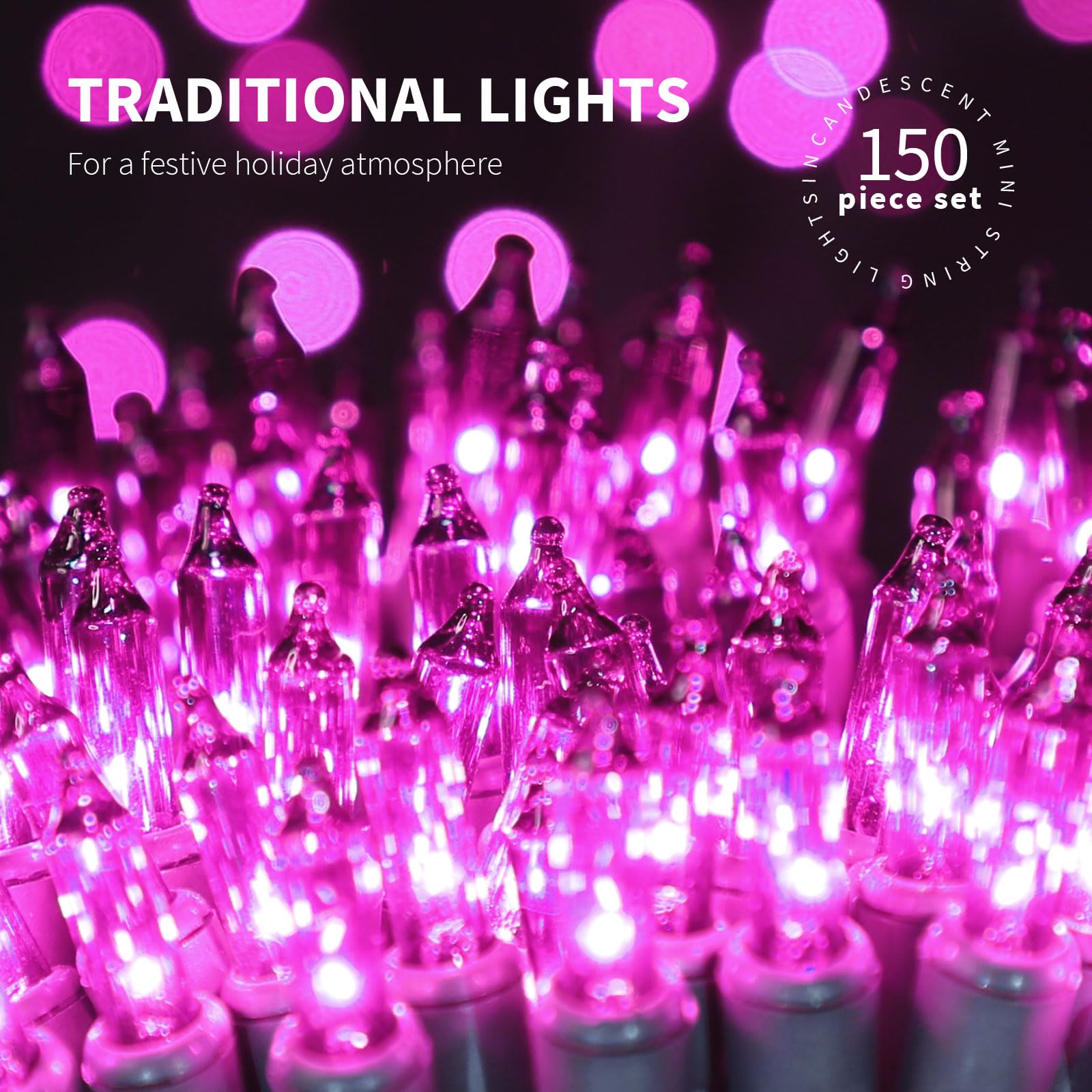 Justpro 150Lights Yellow Extra-Bright With End Connectors Christmas Decorative Lights 9.72M Ul Certified Mini String Light Set W