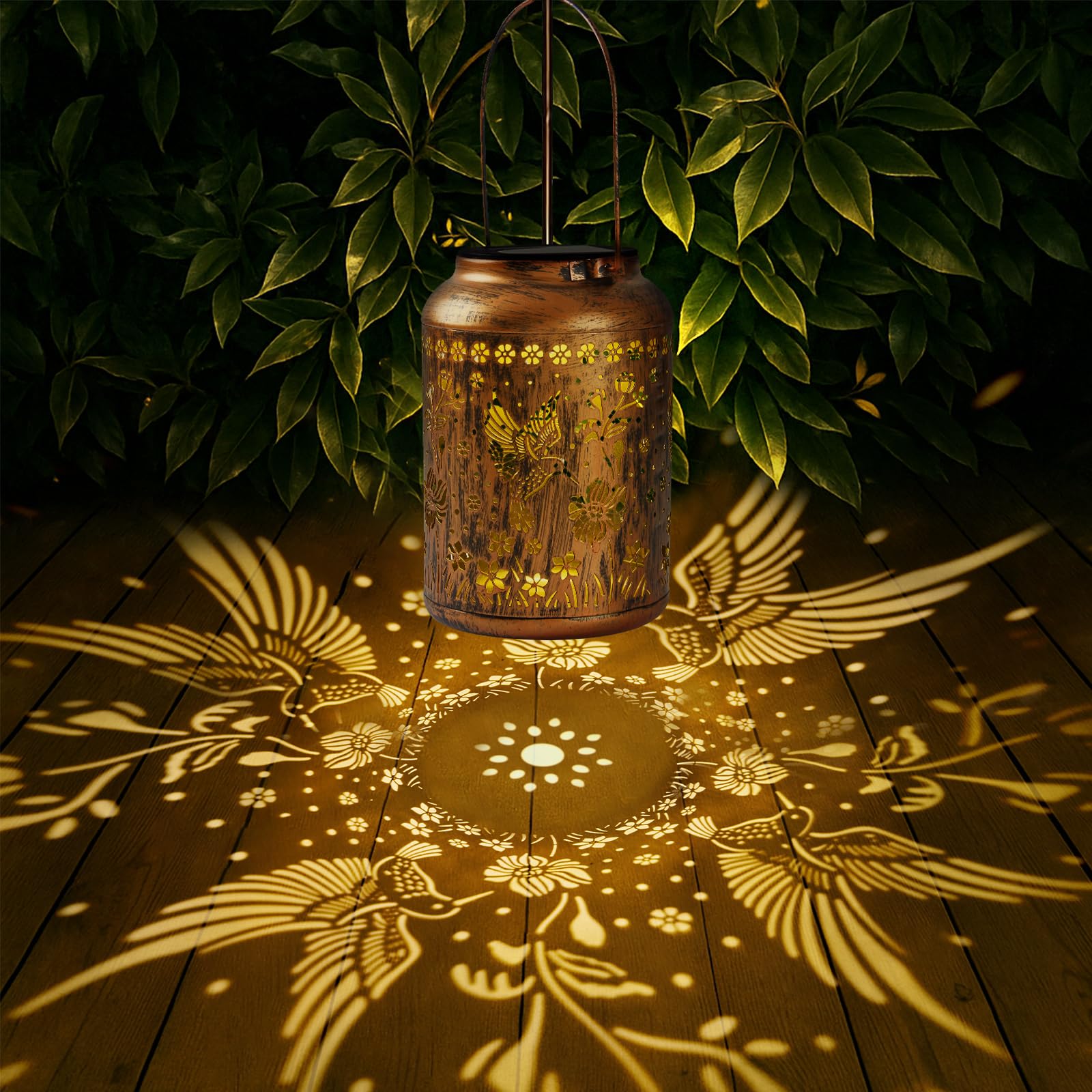 Hummingbird Lantern Solar Outdoor  Chrismas Gifts  Solar Light Outdoor Waterproof Led Decorative Garden For Lawn  Landscape  Patio  Porch Hanging Lantern For Women  Ladies  Mom  Grandma