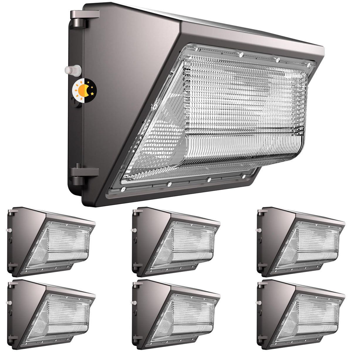 Lightdot 6Pack 120W LED Wall Pack Lights, 100-277v Dusk to Dawn with P ...