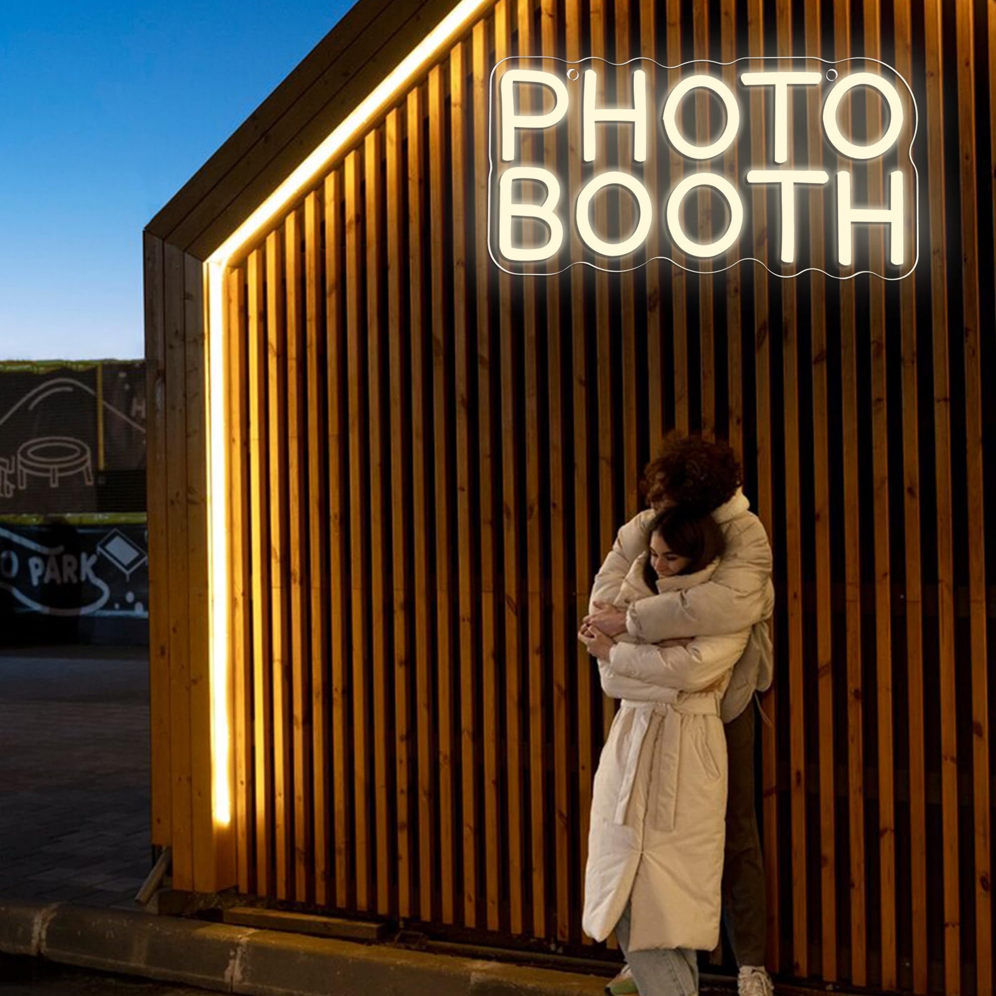 Photo Booth Neon Sign  Dimmable Photo Studio Sign Led Neon Light Led Light For Photography Bedroom Wedding Engagement Party Reception Gifts(11.8 * 5.9In)