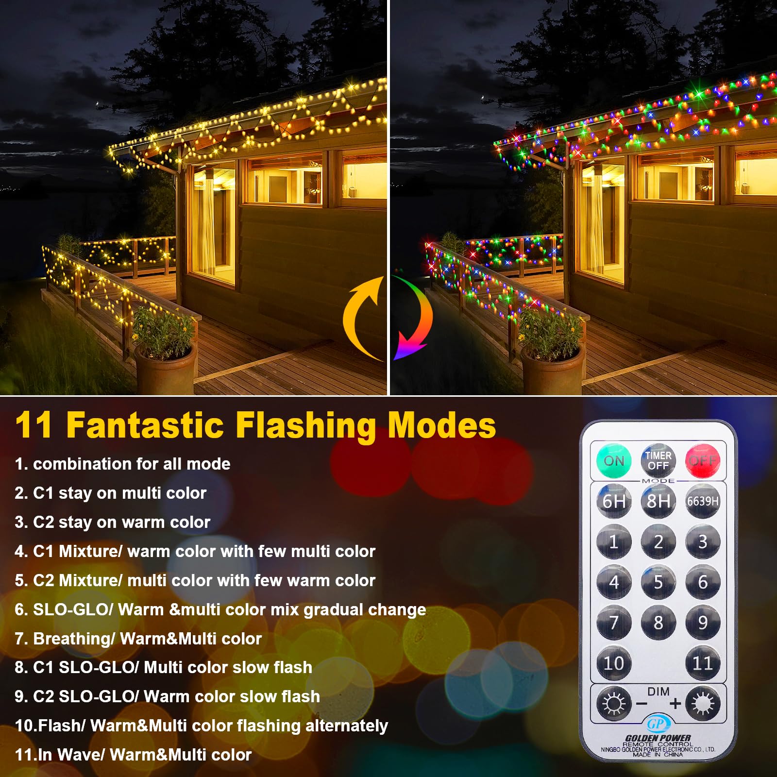 Kazoku Christmas Light Outdoor 380Led 40Ft Waterproof Fairy String Lights Extendable Half-Round Christmas Lights Remote Control
