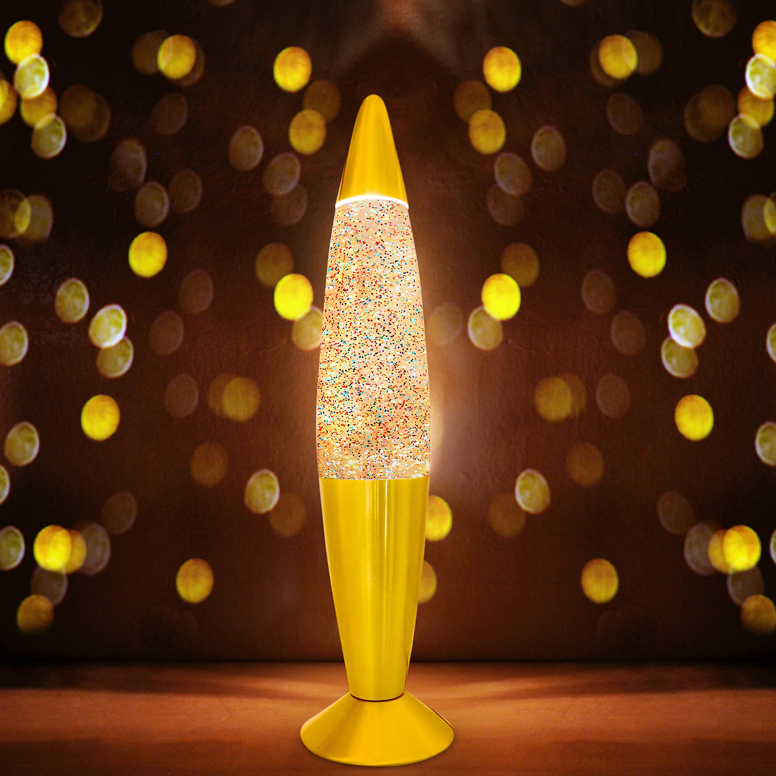 Jambo 16-Inch Rainbow Glitter Lamp - Beautiful Liquid Design, Aluminum, Model 55000, Perfect for Kids & Adults, Holiday Gift