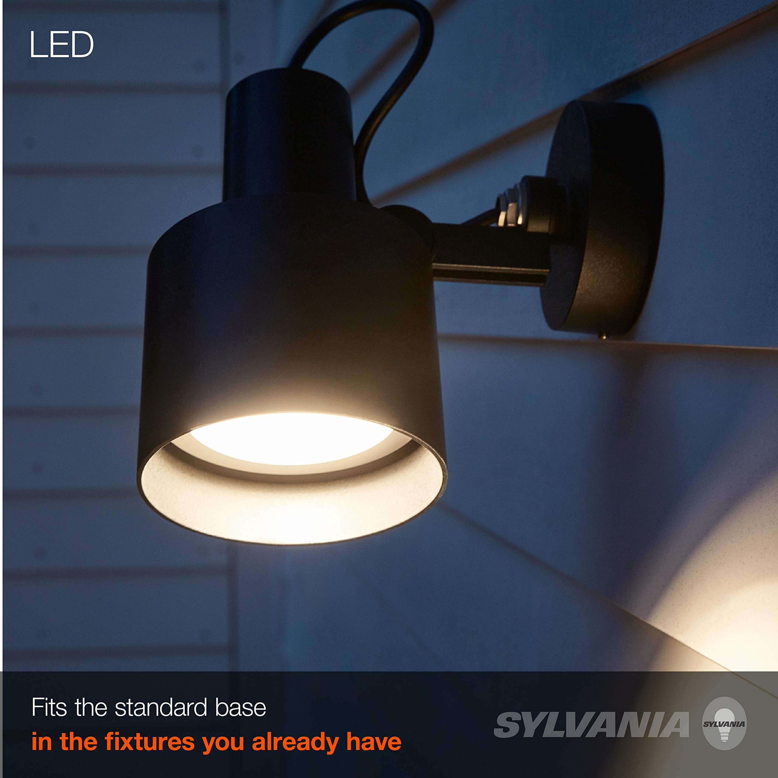 LEDVANCE Sylvania Night Chaser PAR38 LED Bulb, Dimmable, 2650 Lumens, 3000K, 2 Pack, White, Model 41358