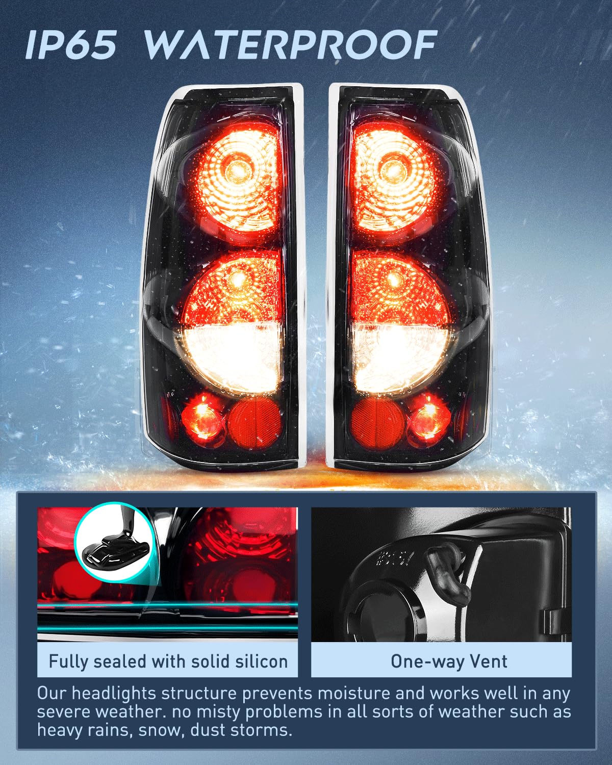 Nilight Taillight Assembly Compatible with 1999 2000 2001 2002 2003 2004 2005 2006 2007 Chevy Silverado 1999-2002 GMC Sierra Rea