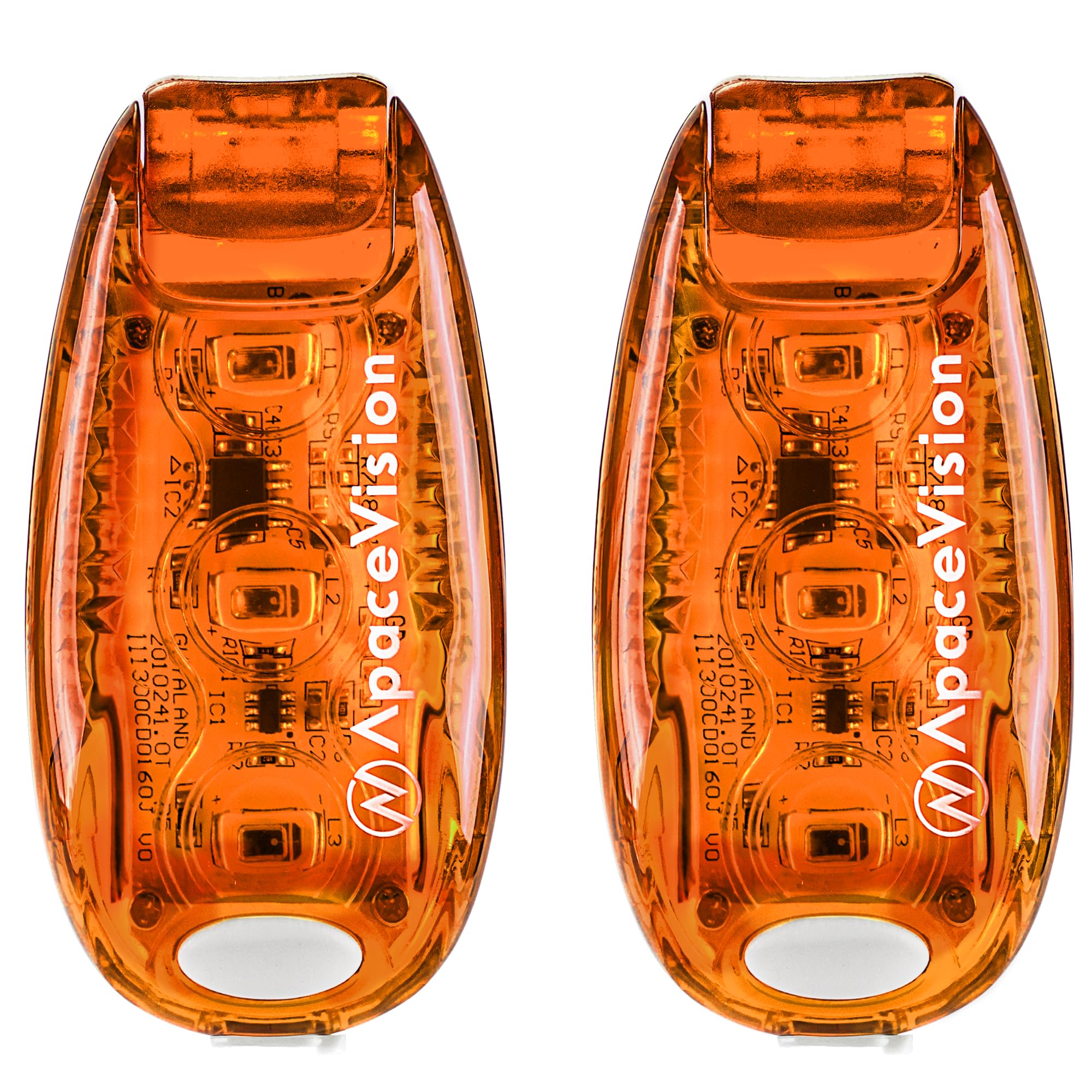 Apace Vision USB Rechargeable LED Safety Light 2 Pack - Super Bright Orange Bike Tail Light for Joggers and Pets