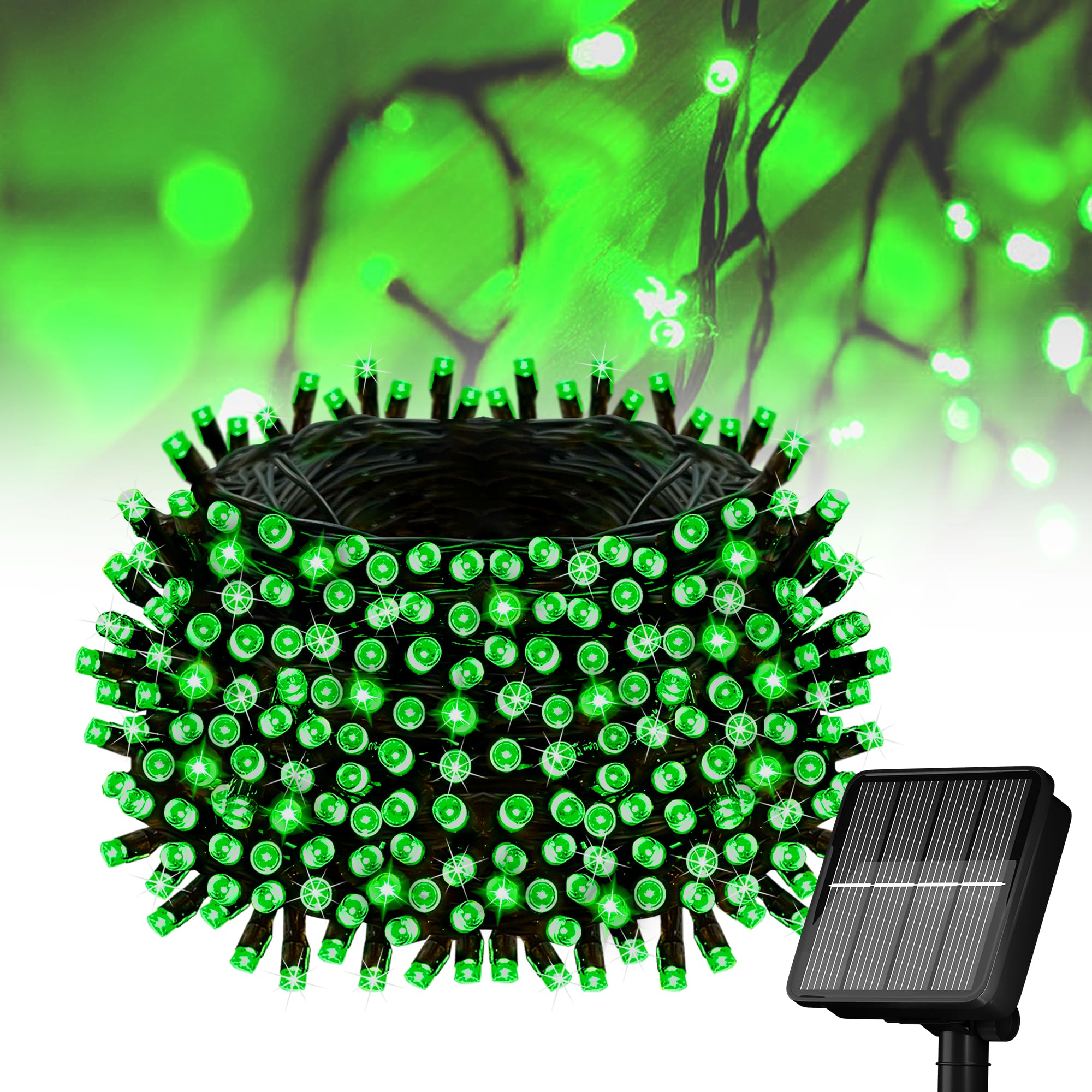 Solar String Lights For Outside  39Ft 100 Led Solar String Lights Outdoor With 8 Modes Solar Lights For Outside Waterproof For Yard  Fence Balcony  Party Christmas Tree Decorations (Green)