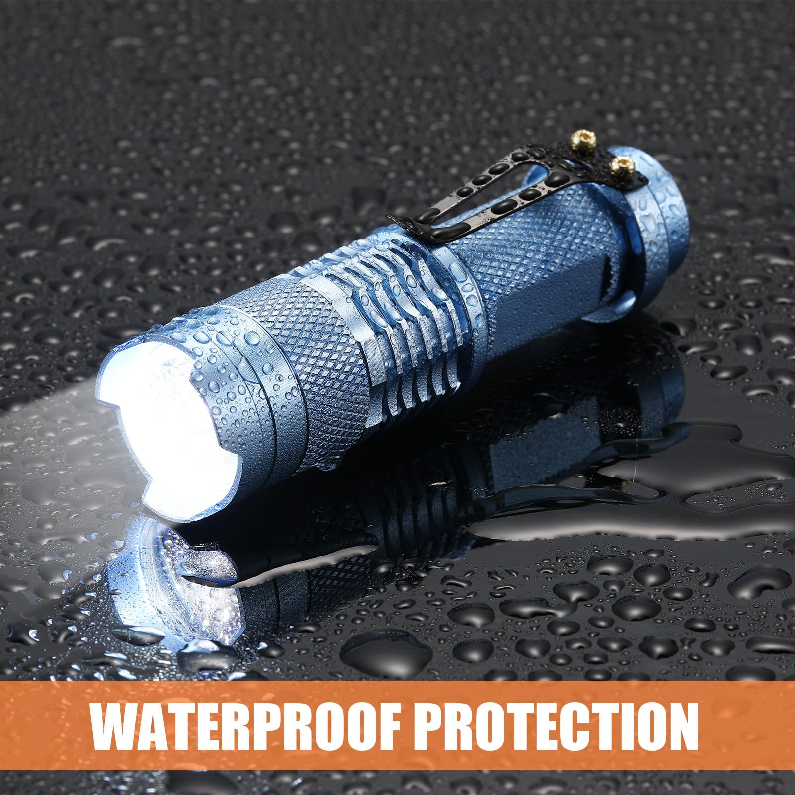 Fumete LED Flashlight Mini Tactical Torch 3 Modes Adjustable Focus Water Resistant Pocket Light Multicolor