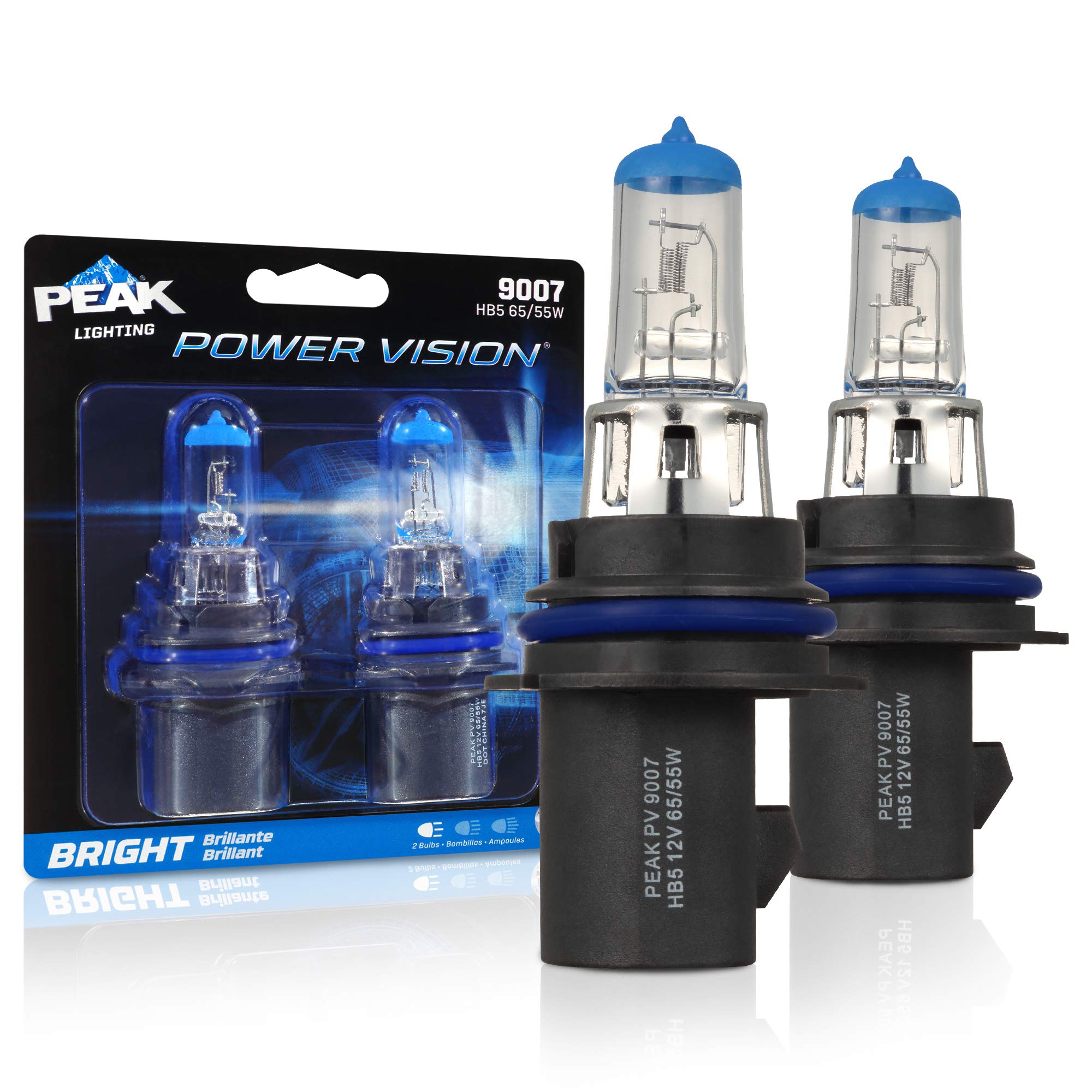 PEAK Power Vision 9007/HB5 High Performance Headlights 65/55W 2-Pack White