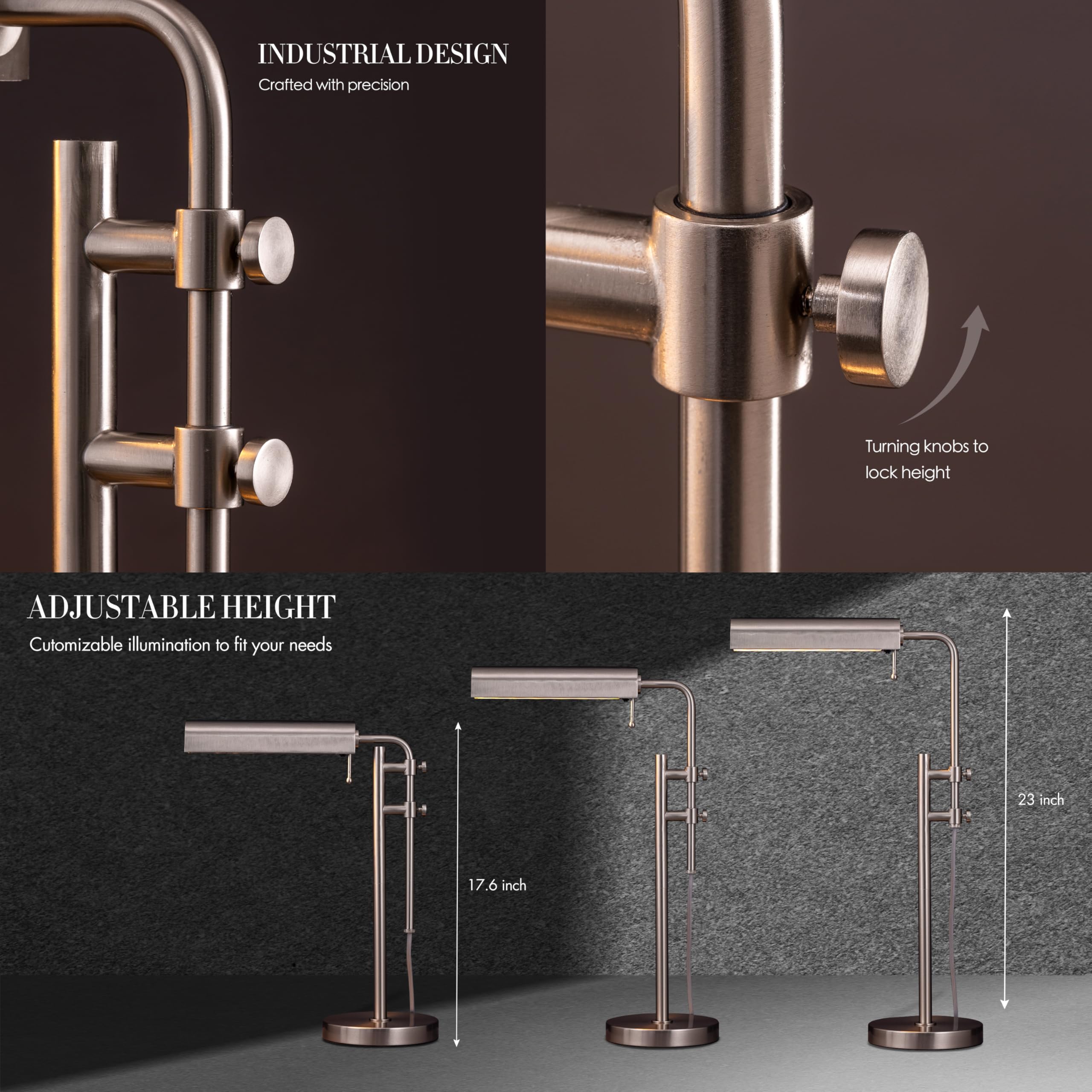 O'Bright Aurora - Led Pharmacy Desk Lamp (Brushed Nickel)